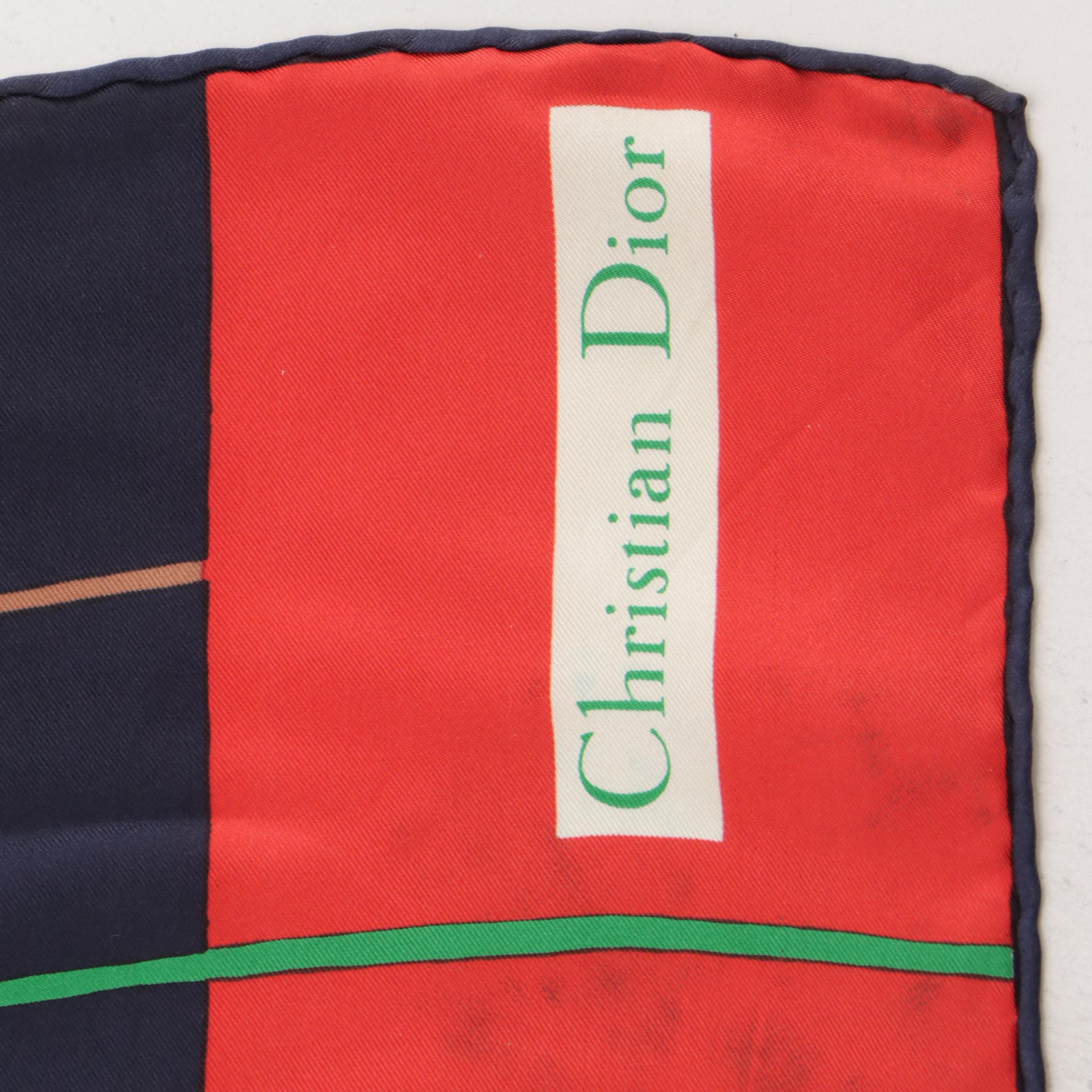 Christian Dior Multi-Striped Silk Twill Scarf