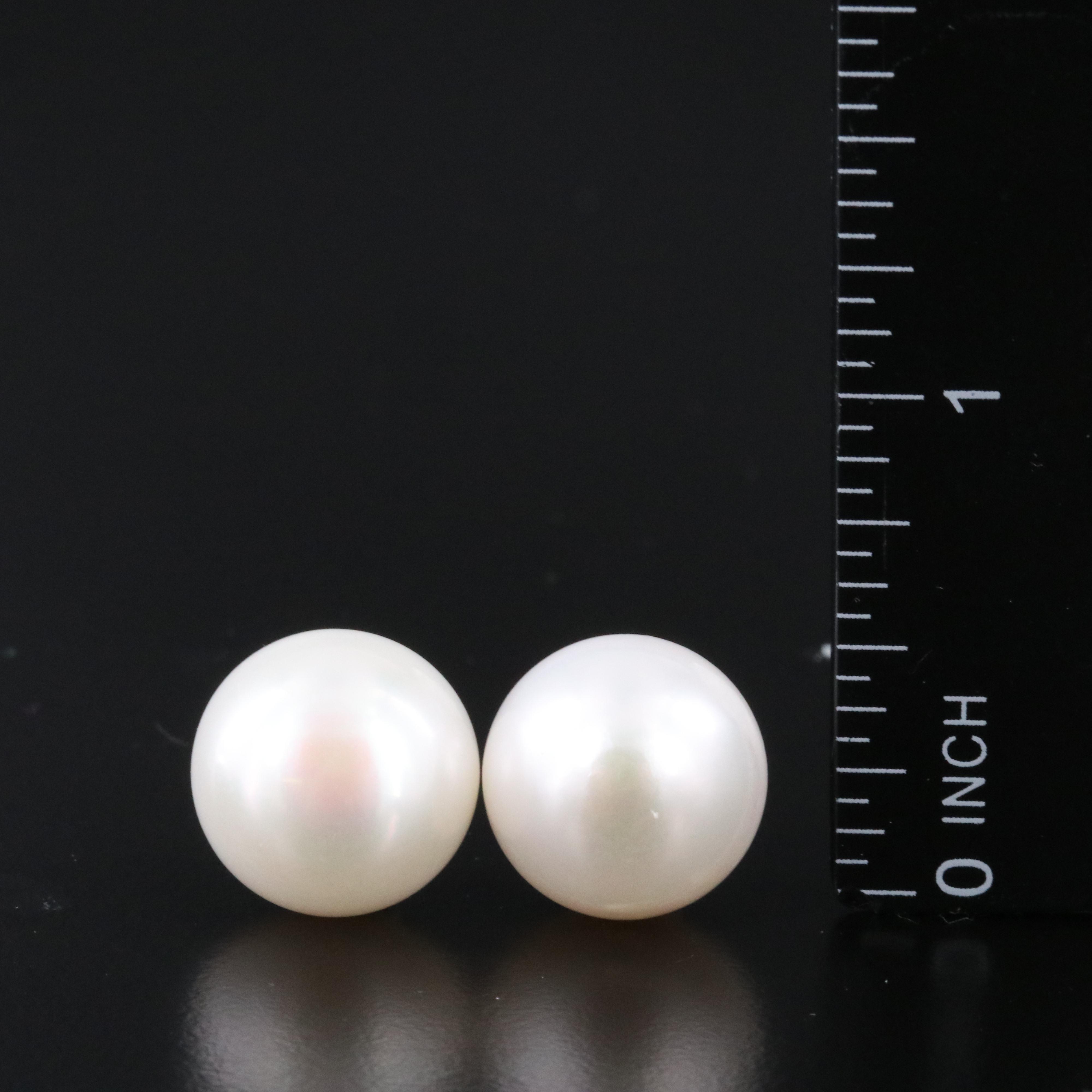 14K Pearl Front-Back and 18K Stud Earrings