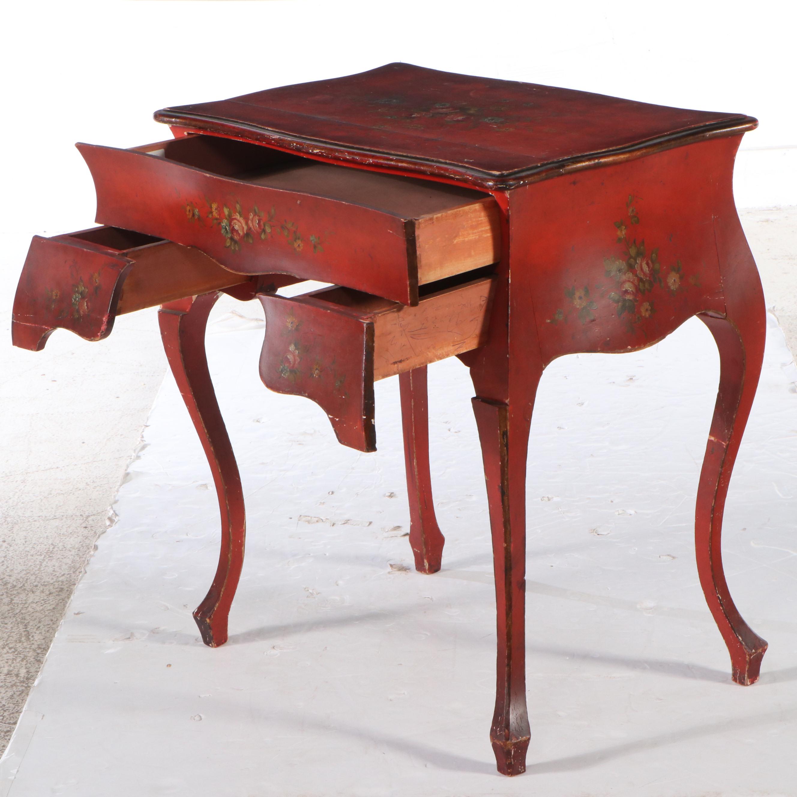 Paint-Decorated Wood Vanity Table