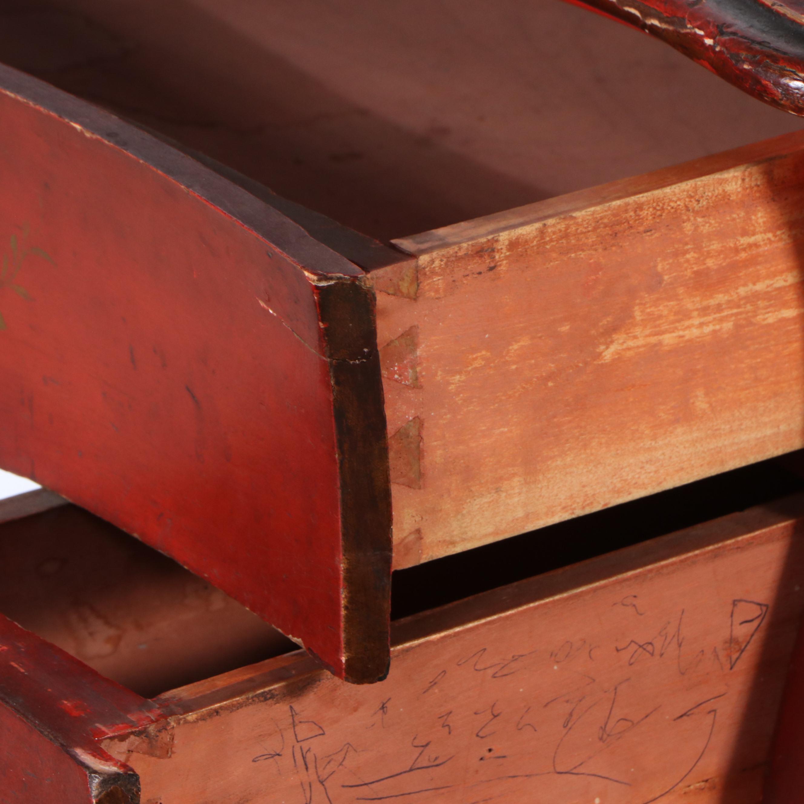 Paint-Decorated Wood Vanity Table