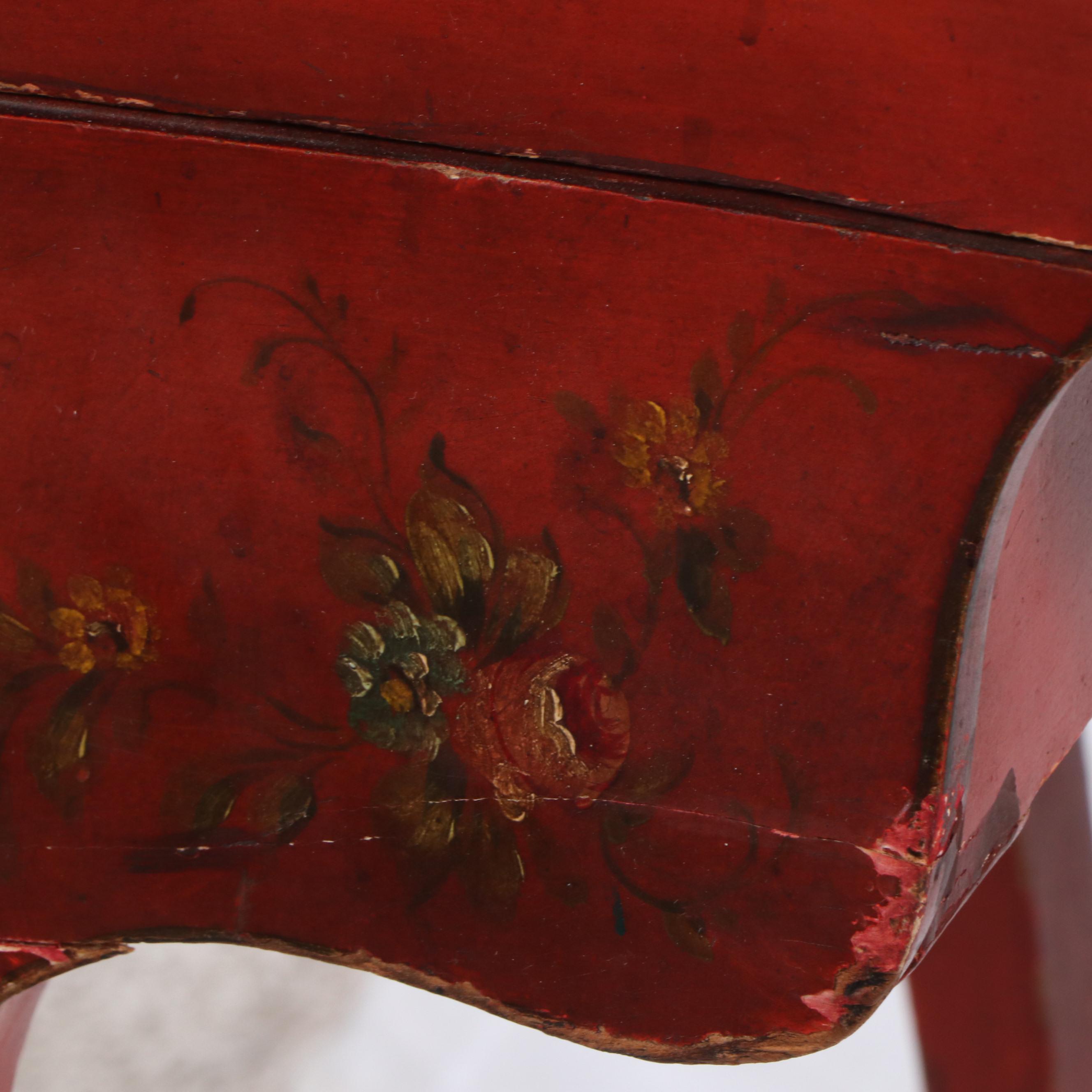 Paint-Decorated Wood Vanity Table