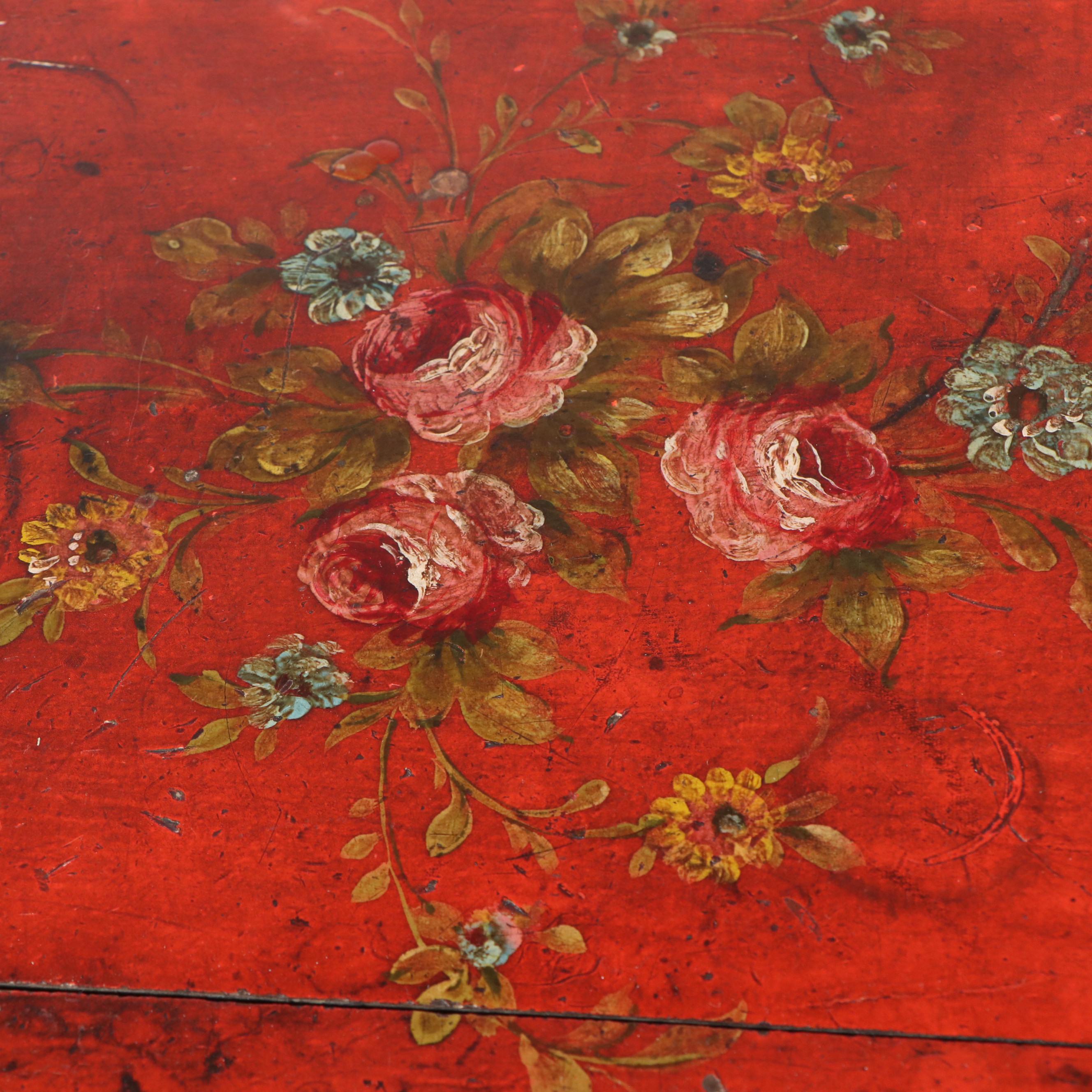 Paint-Decorated Wood Vanity Table