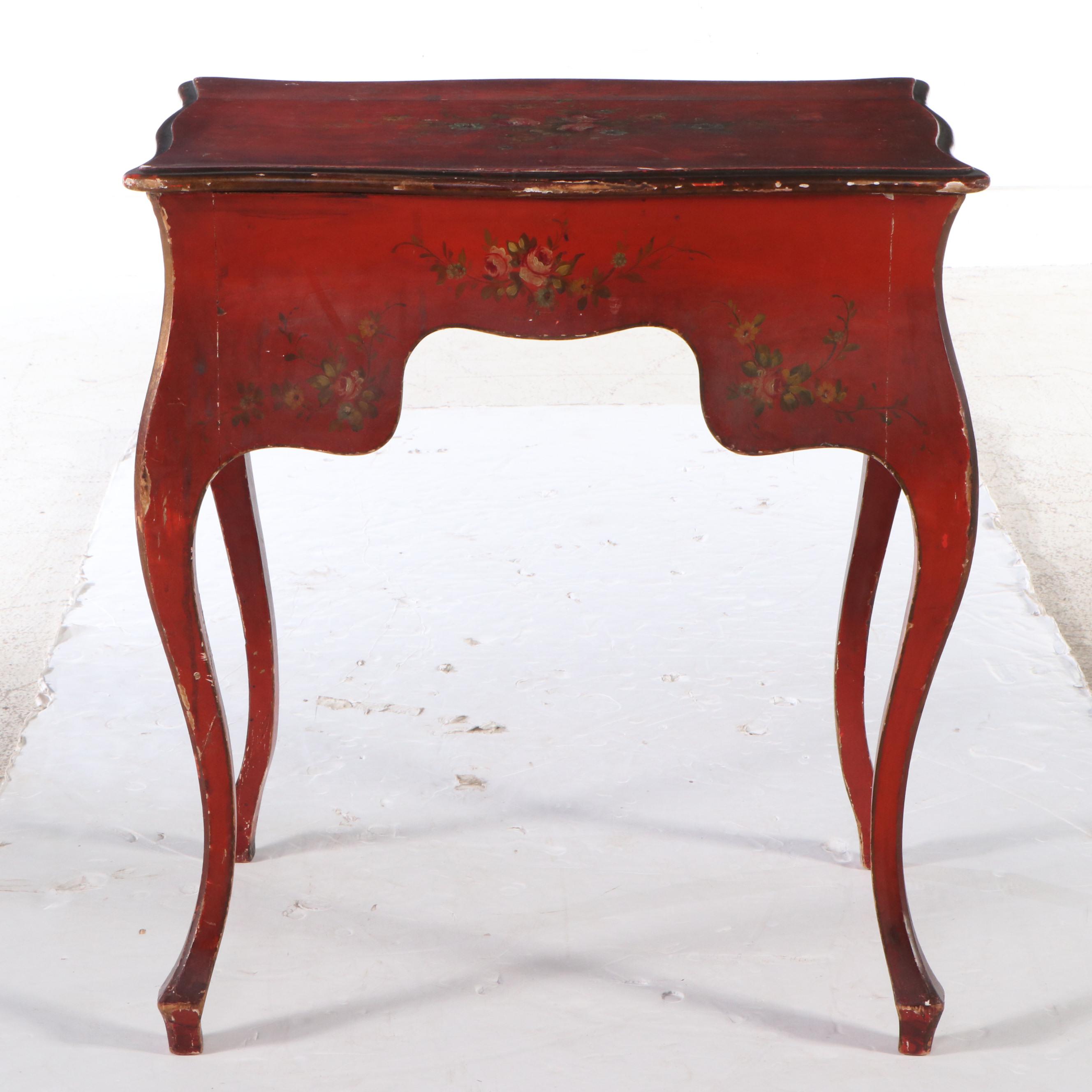 Paint-Decorated Wood Vanity Table