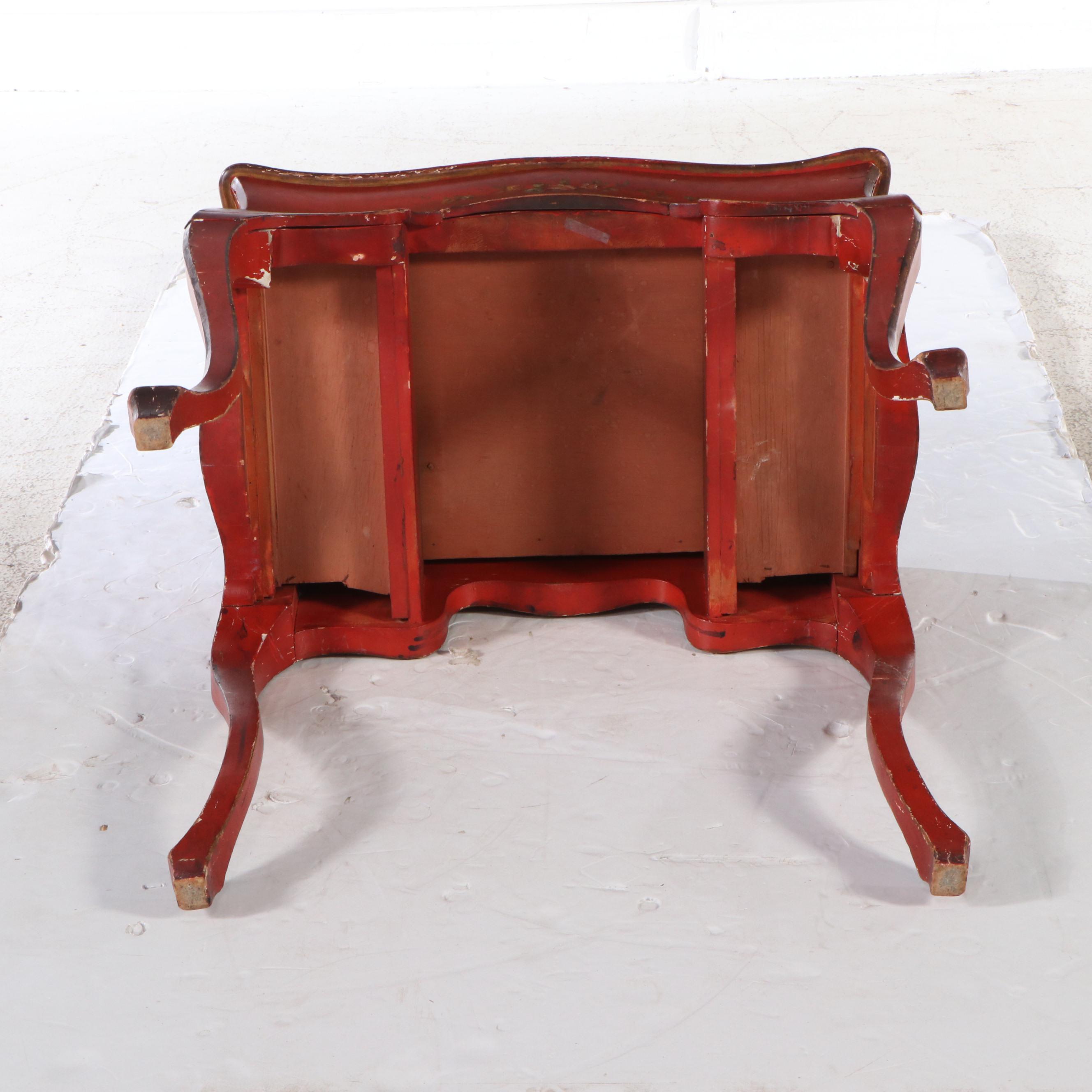 Paint-Decorated Wood Vanity Table