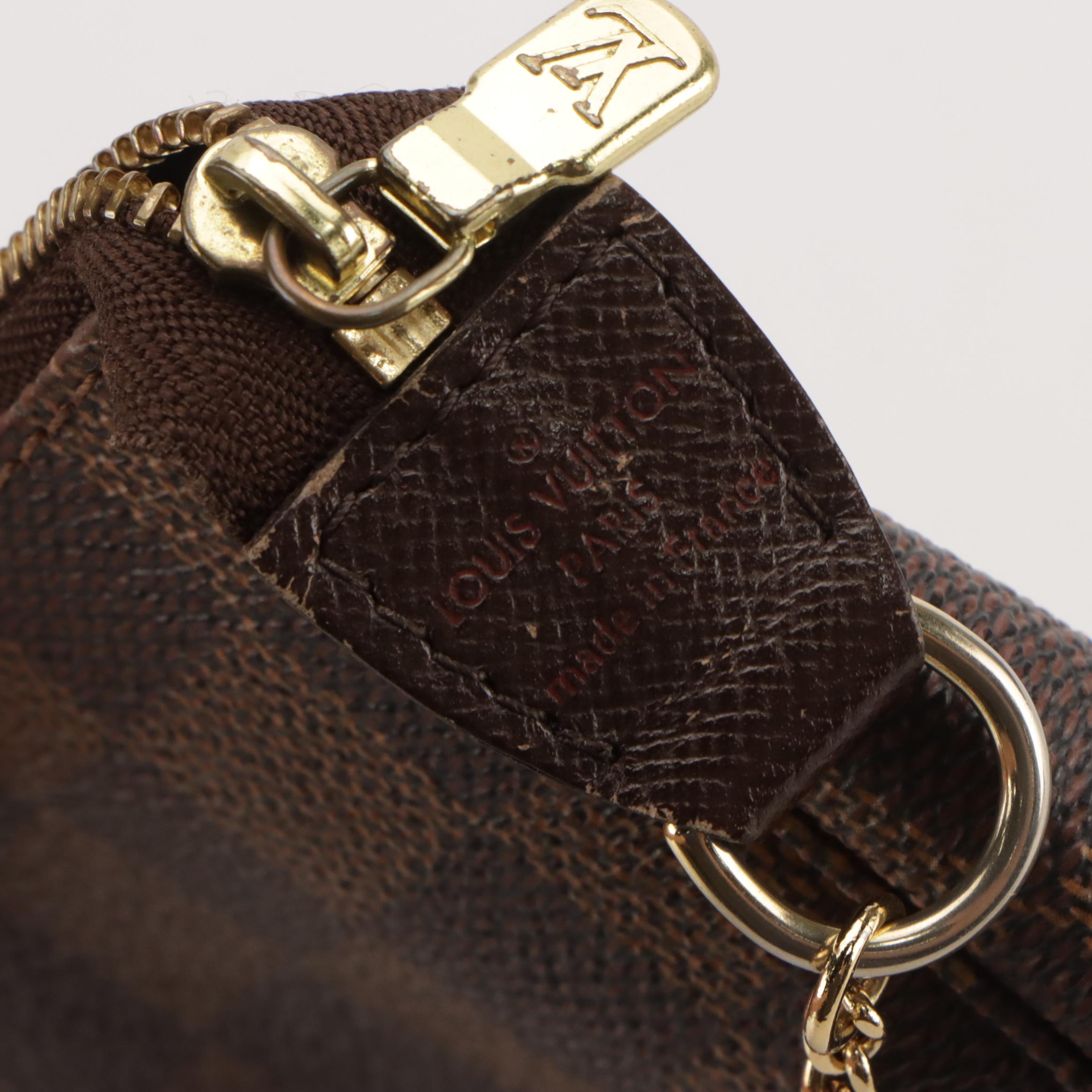 Louis Vuitton Pochette Accessoires in Damier Ebene Canvas and Leather