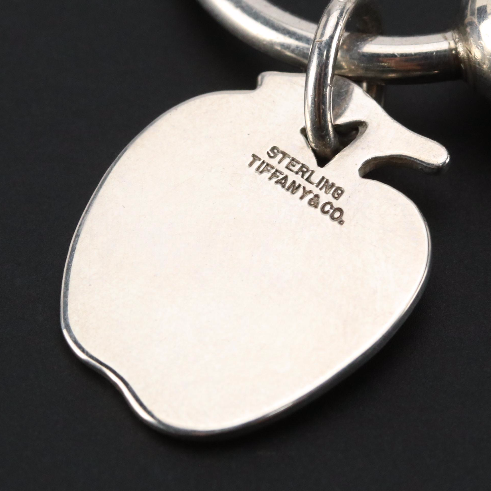 Tiffany & Co. Sterling Silver Key Ring with Apple Charm