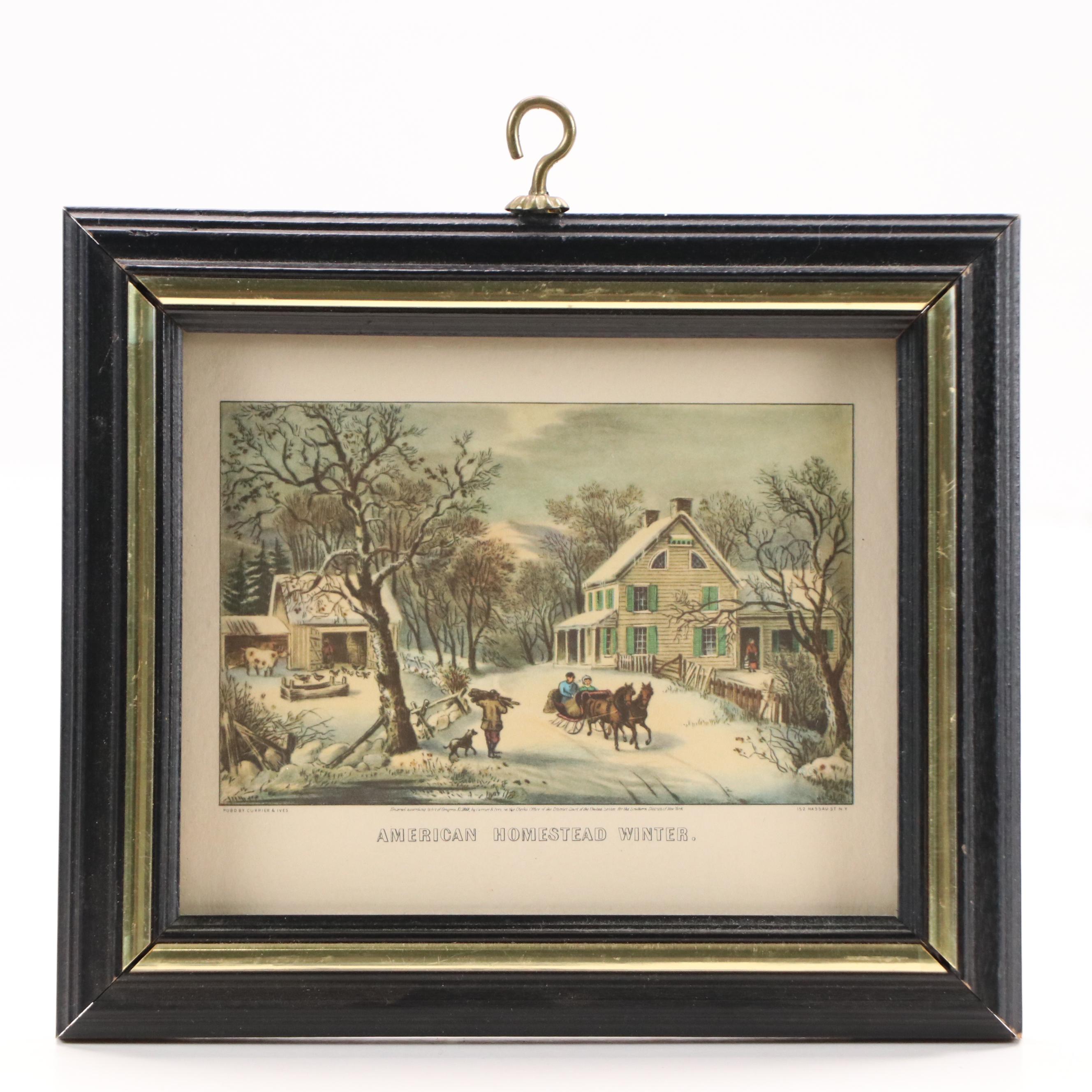 Offset Lithographs After Currier & Ives "American Homestead" Four Seasons