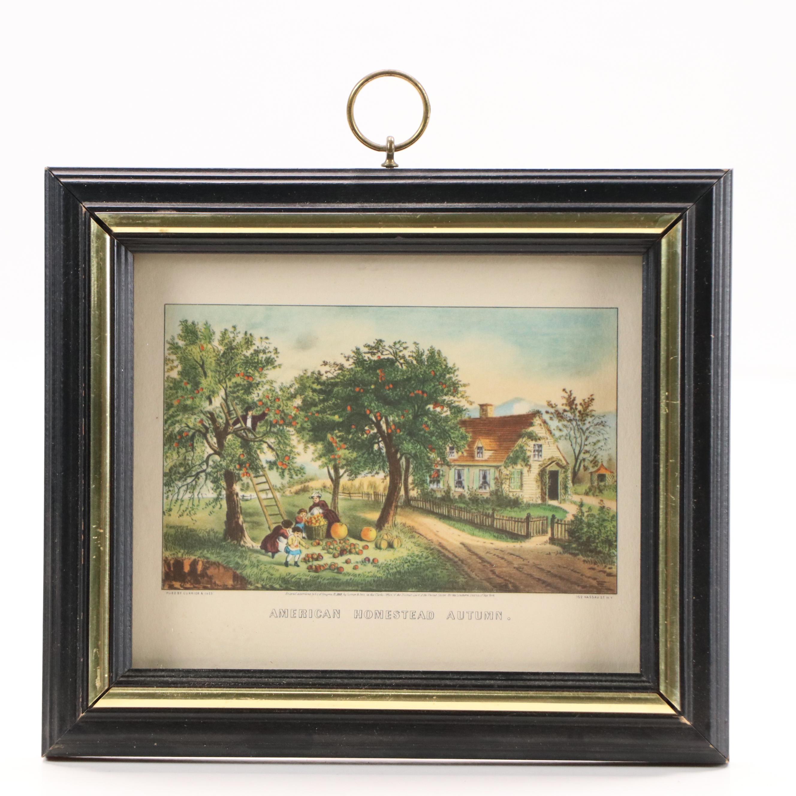 Offset Lithographs After Currier & Ives "American Homestead" Four Seasons