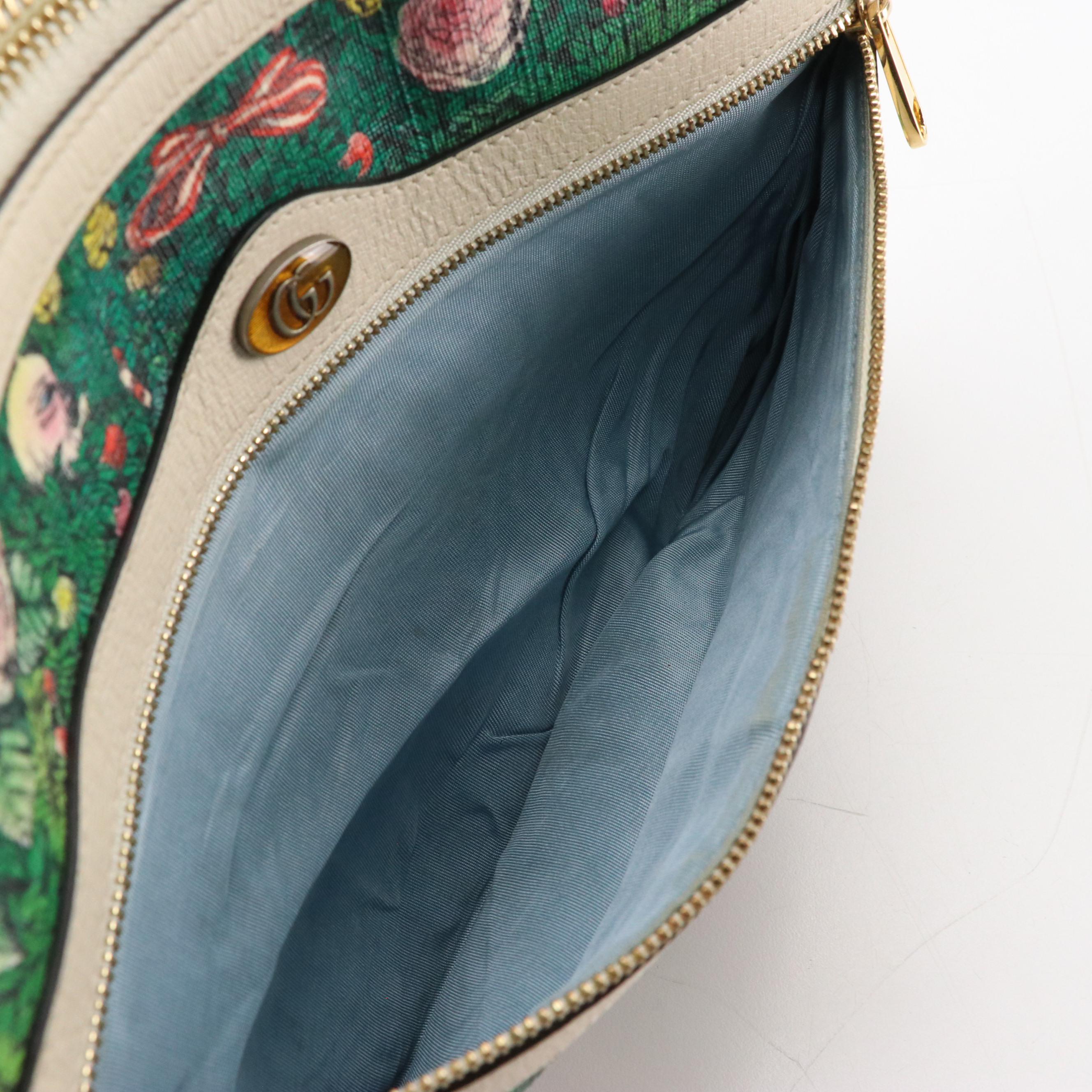 Gucci x Yugo Higuchi Limited Edition Web Stripe Printed Ophidia Zip Clutch