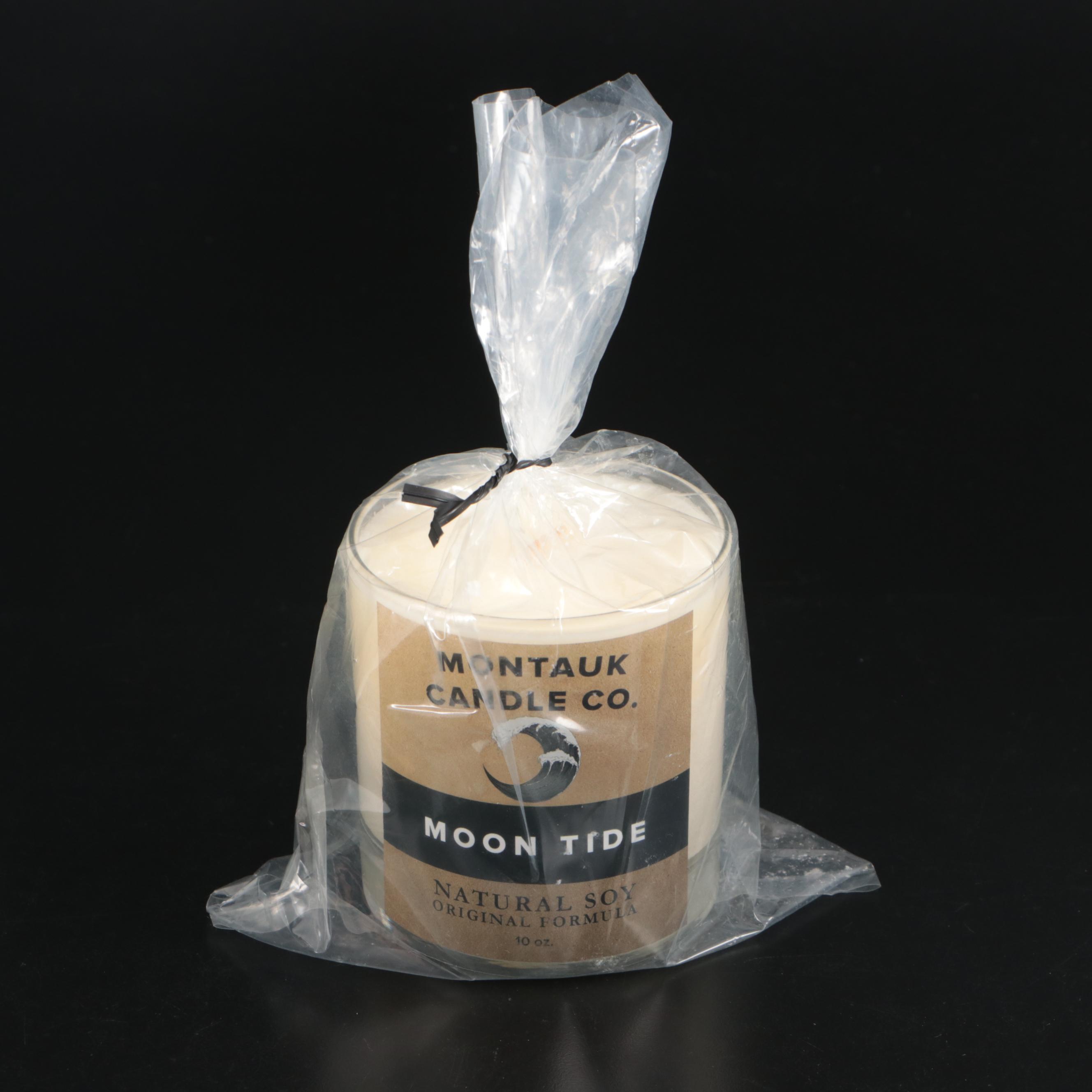 Waterford Crystal Desk Clock with Montauk Candle Co. "Moon Tide" Candle