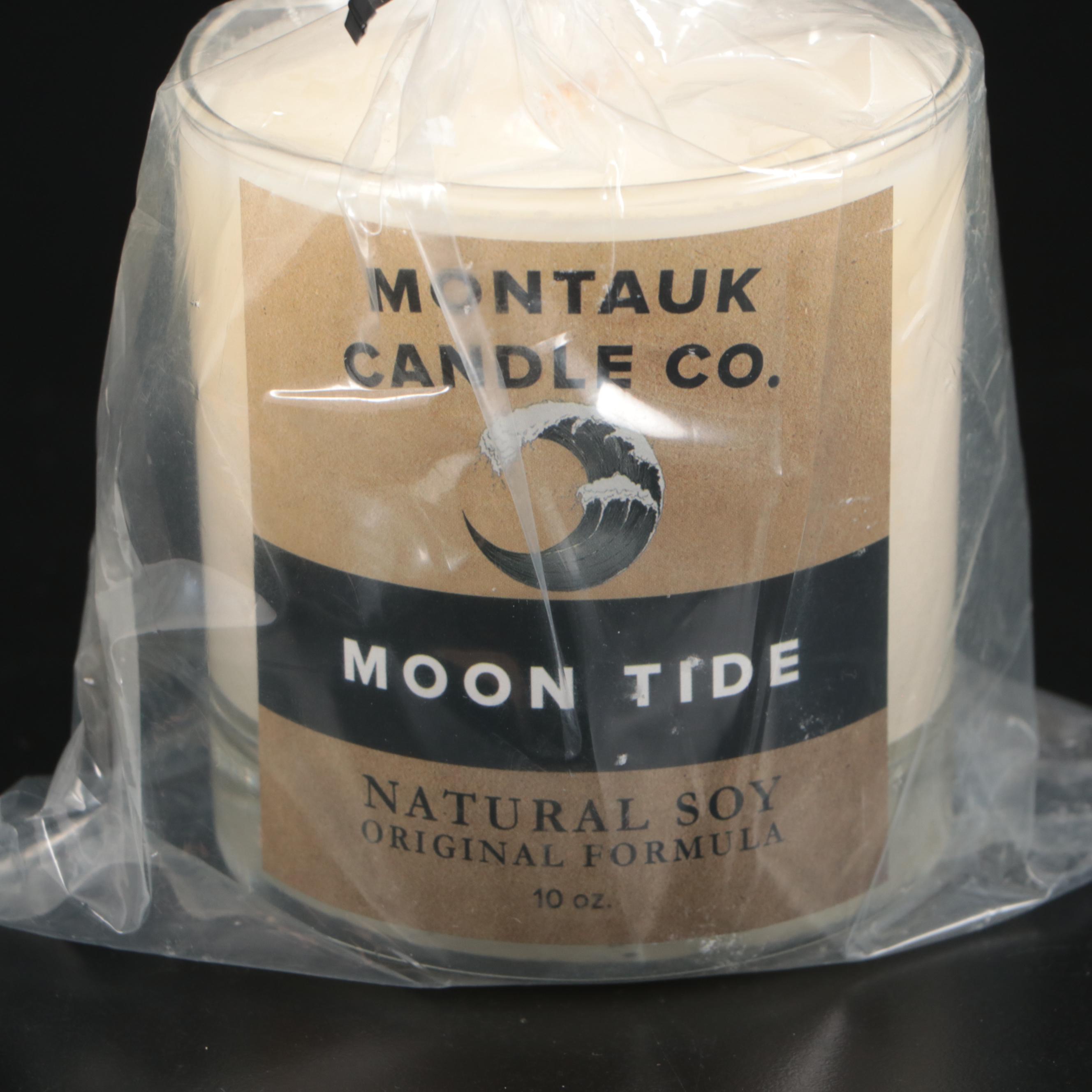 Waterford Crystal Desk Clock with Montauk Candle Co. "Moon Tide" Candle