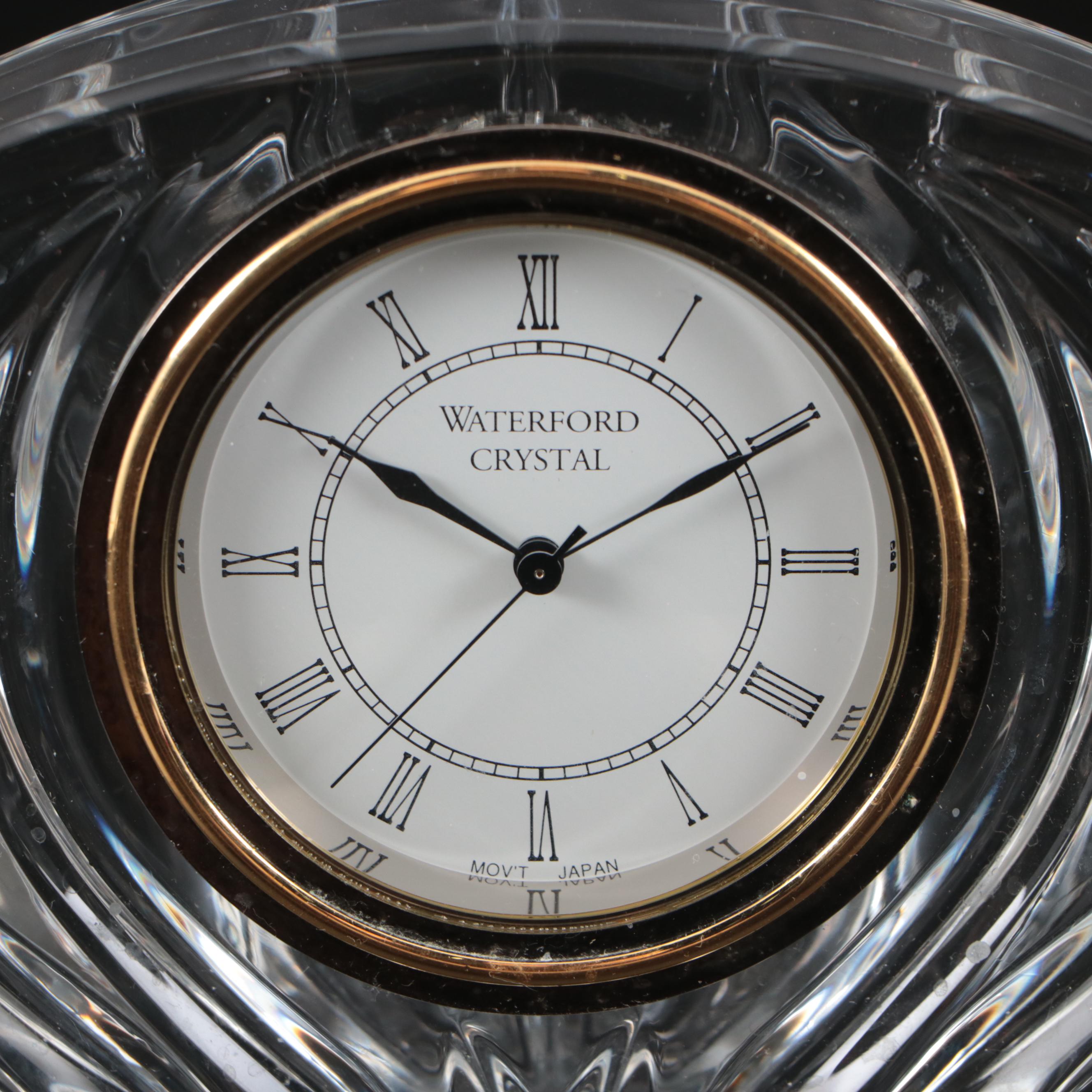 Waterford Crystal Desk Clock with Montauk Candle Co. "Moon Tide" Candle