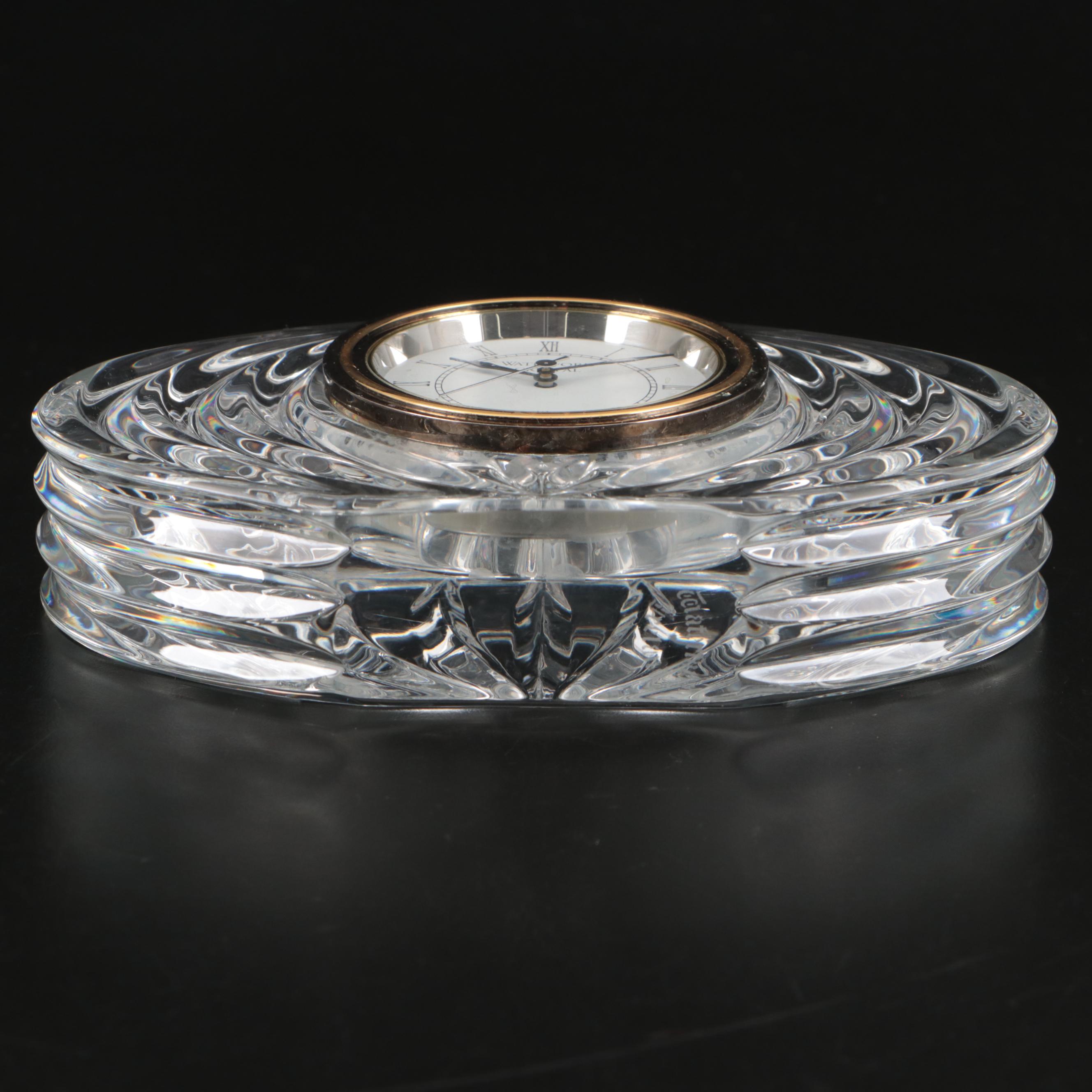 Waterford Crystal Desk Clock with Montauk Candle Co. "Moon Tide" Candle