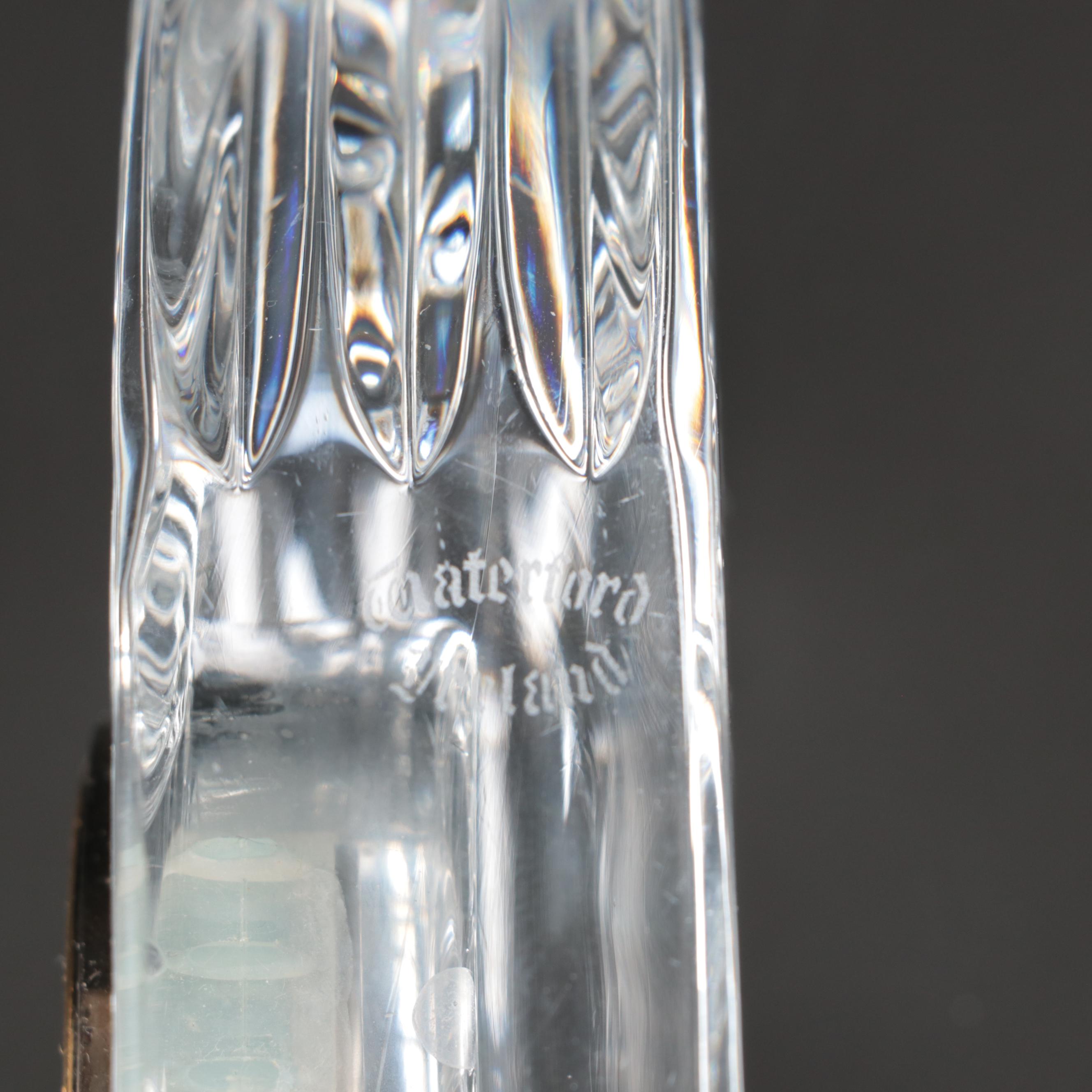 Waterford Crystal Desk Clock with Montauk Candle Co. "Moon Tide" Candle