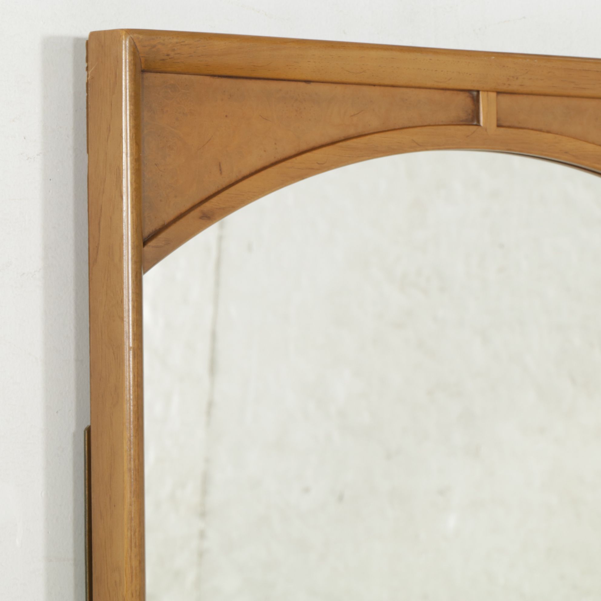 Drexel "Meridian" Mid Century Modern Pecan Dresser and Mirror