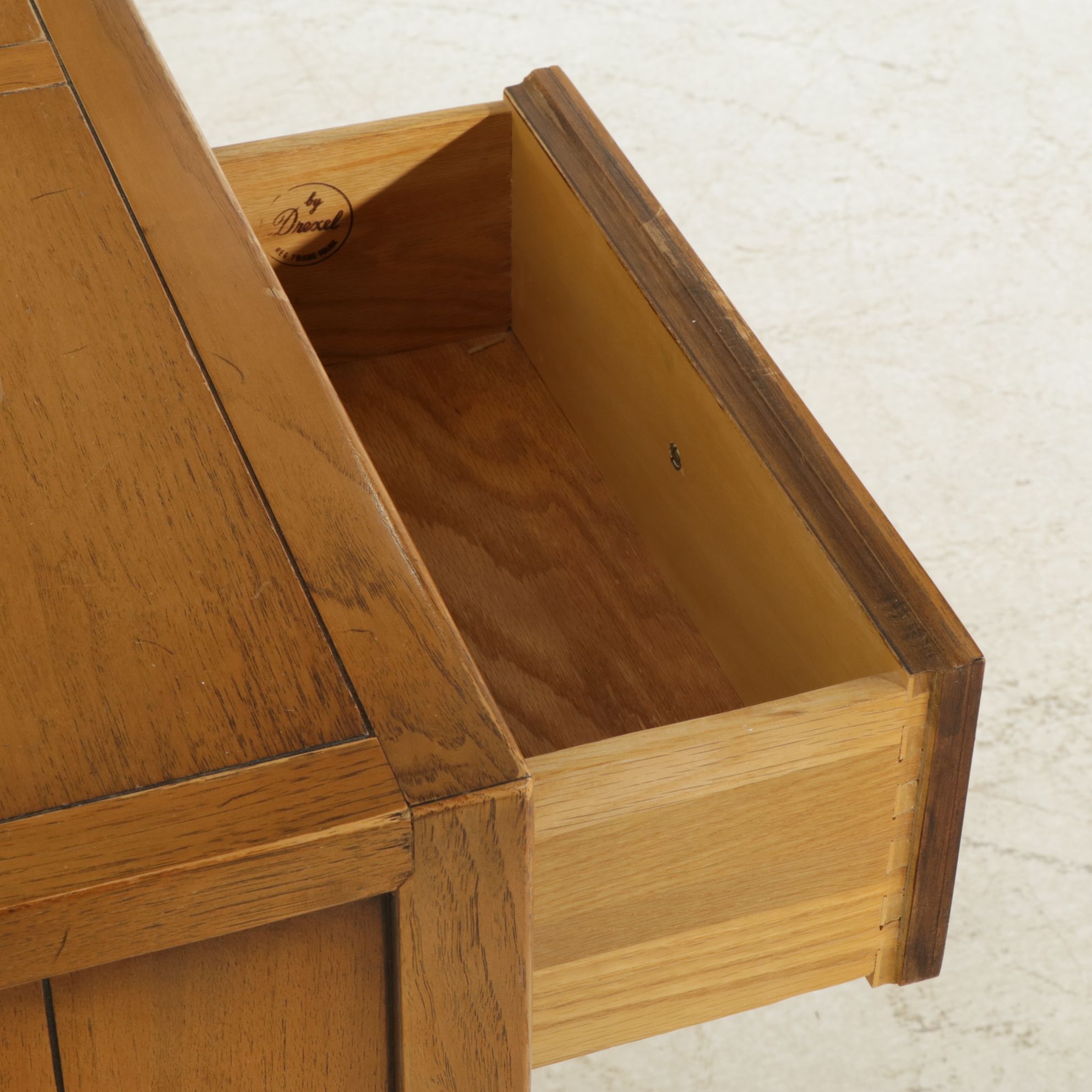 Drexel "Meridian" Mid Century Modern Pecan Dresser and Mirror