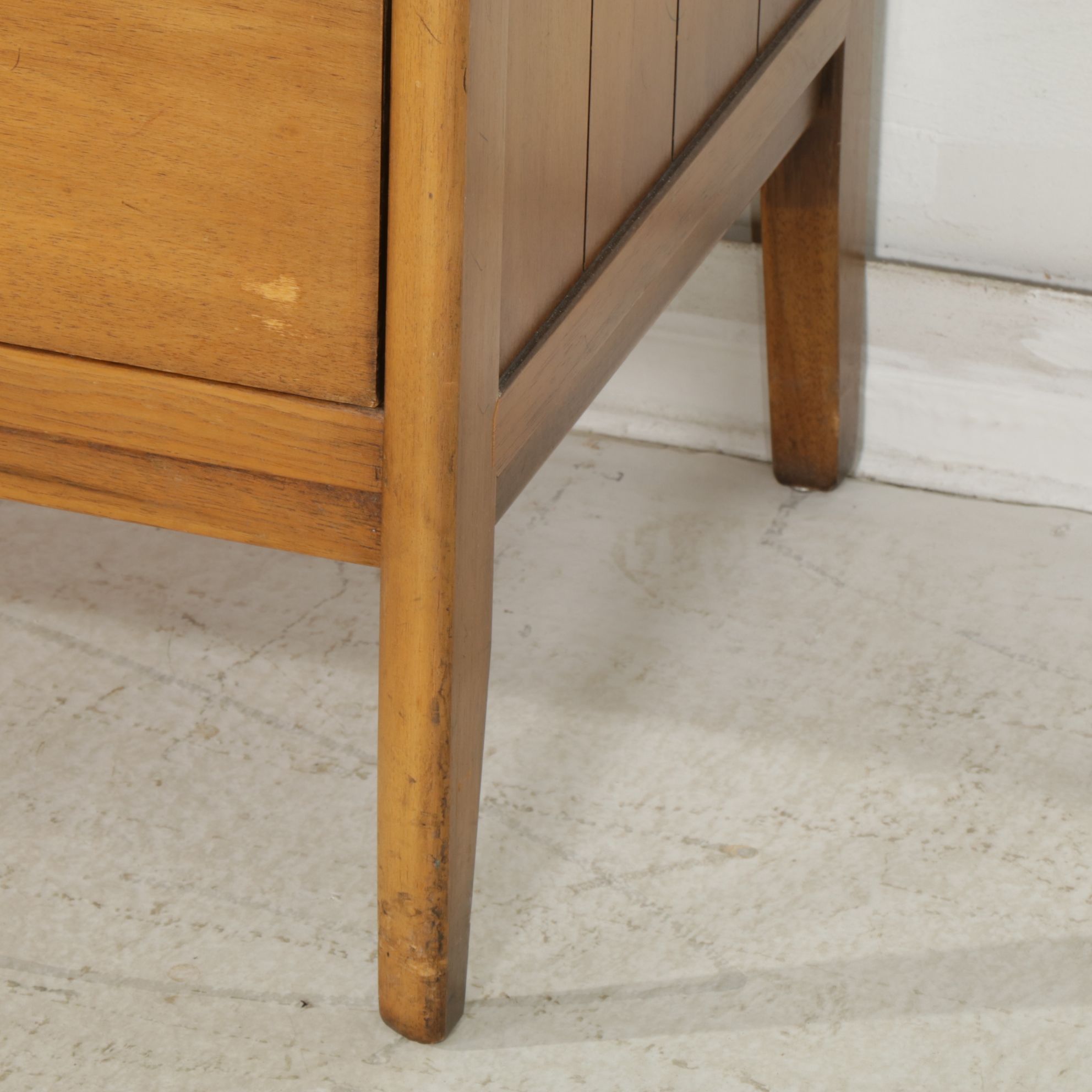 Drexel "Meridian" Mid Century Modern Pecan Dresser and Mirror