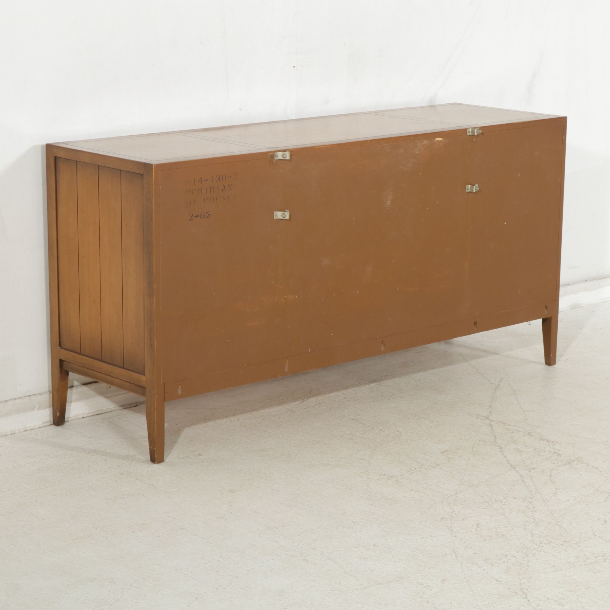 Drexel "Meridian" Mid Century Modern Pecan Dresser and Mirror