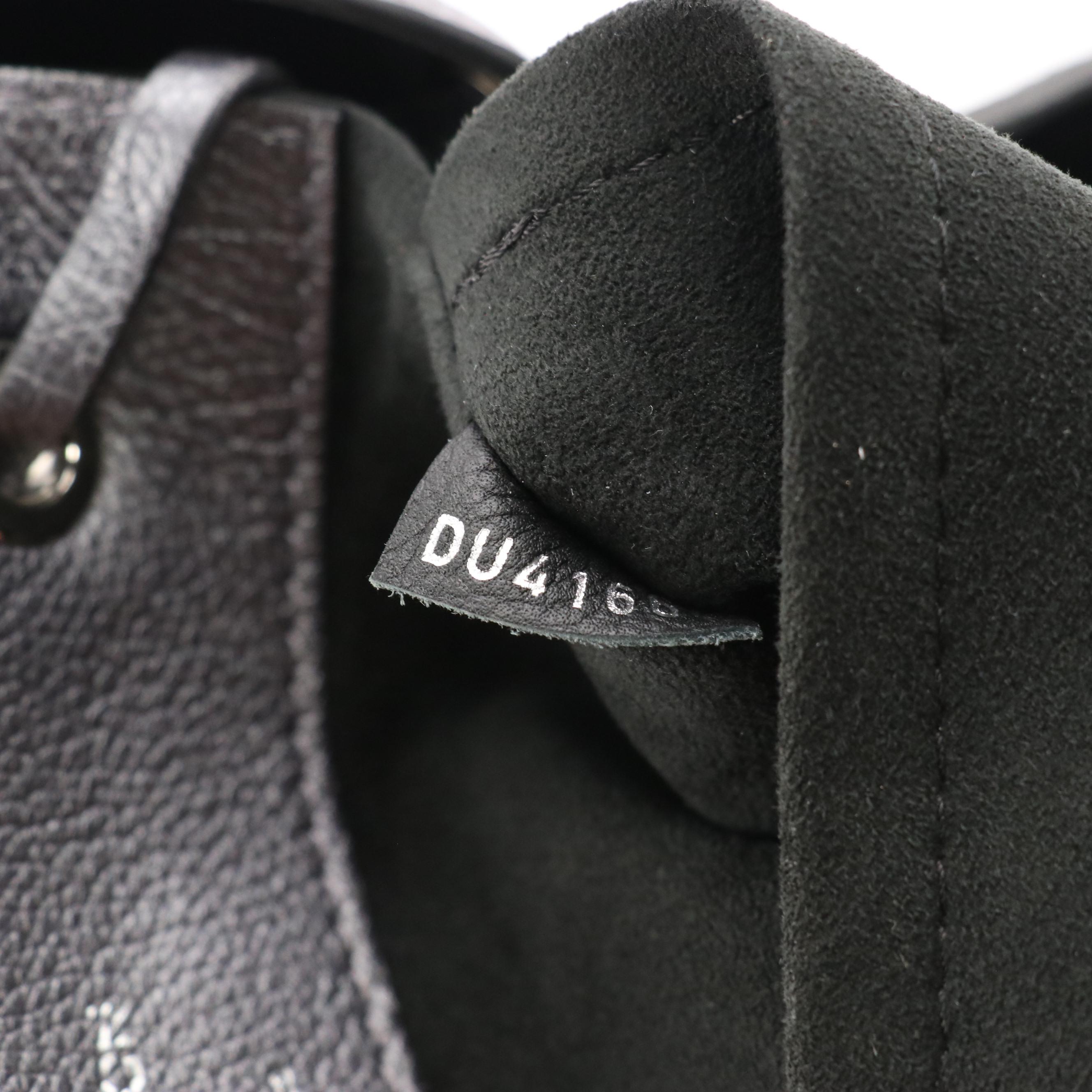 Louis Vuitton Eyelet Lockme Backpack in Grey Metallic and Black Calfskin Leather