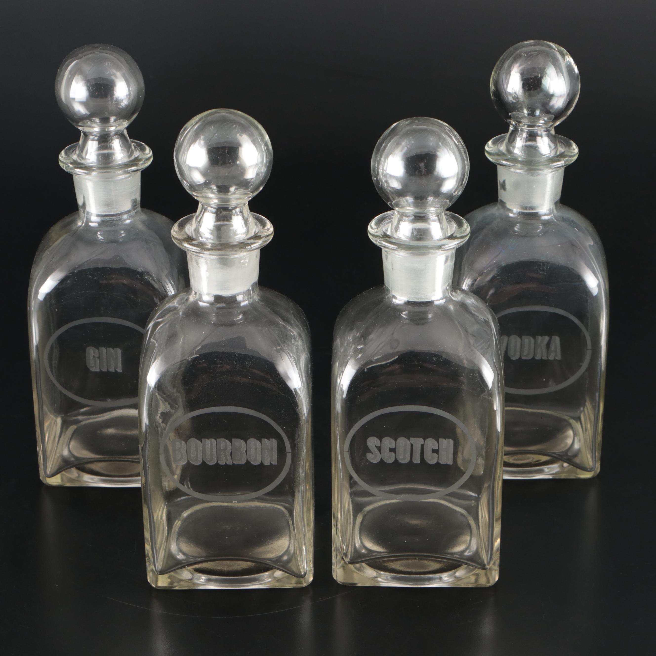 Embossed Glass Decanters