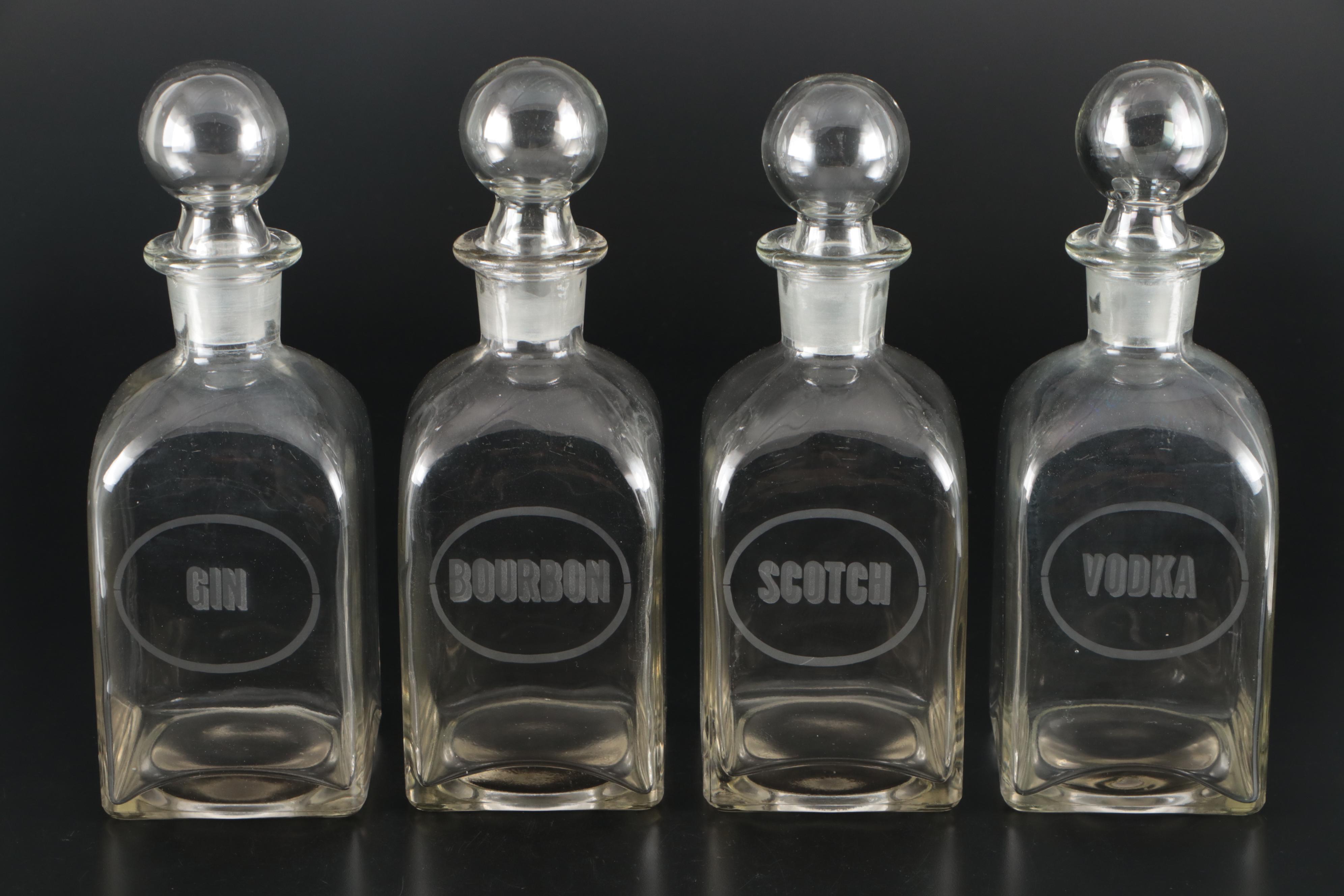 Embossed Glass Decanters