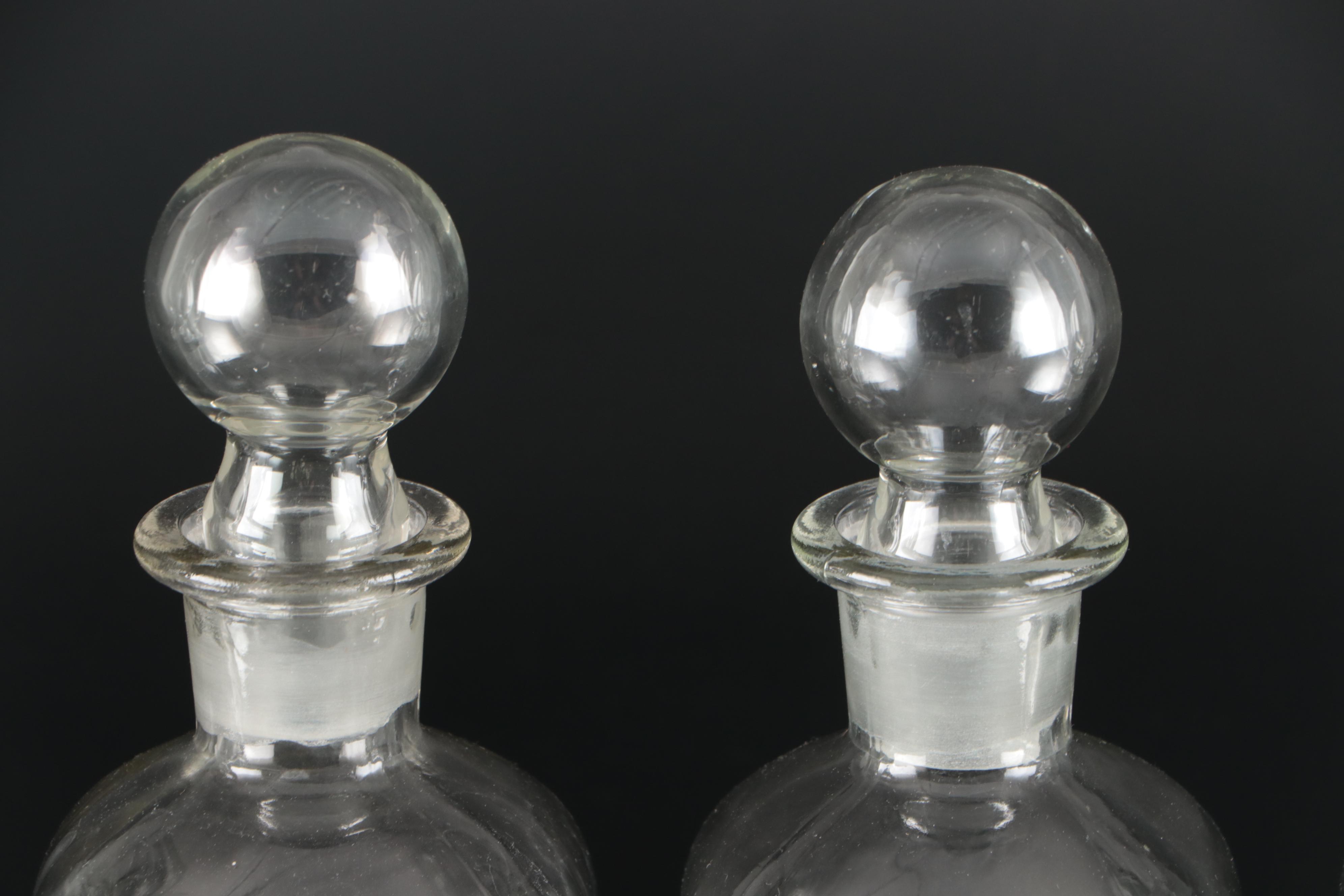 Embossed Glass Decanters
