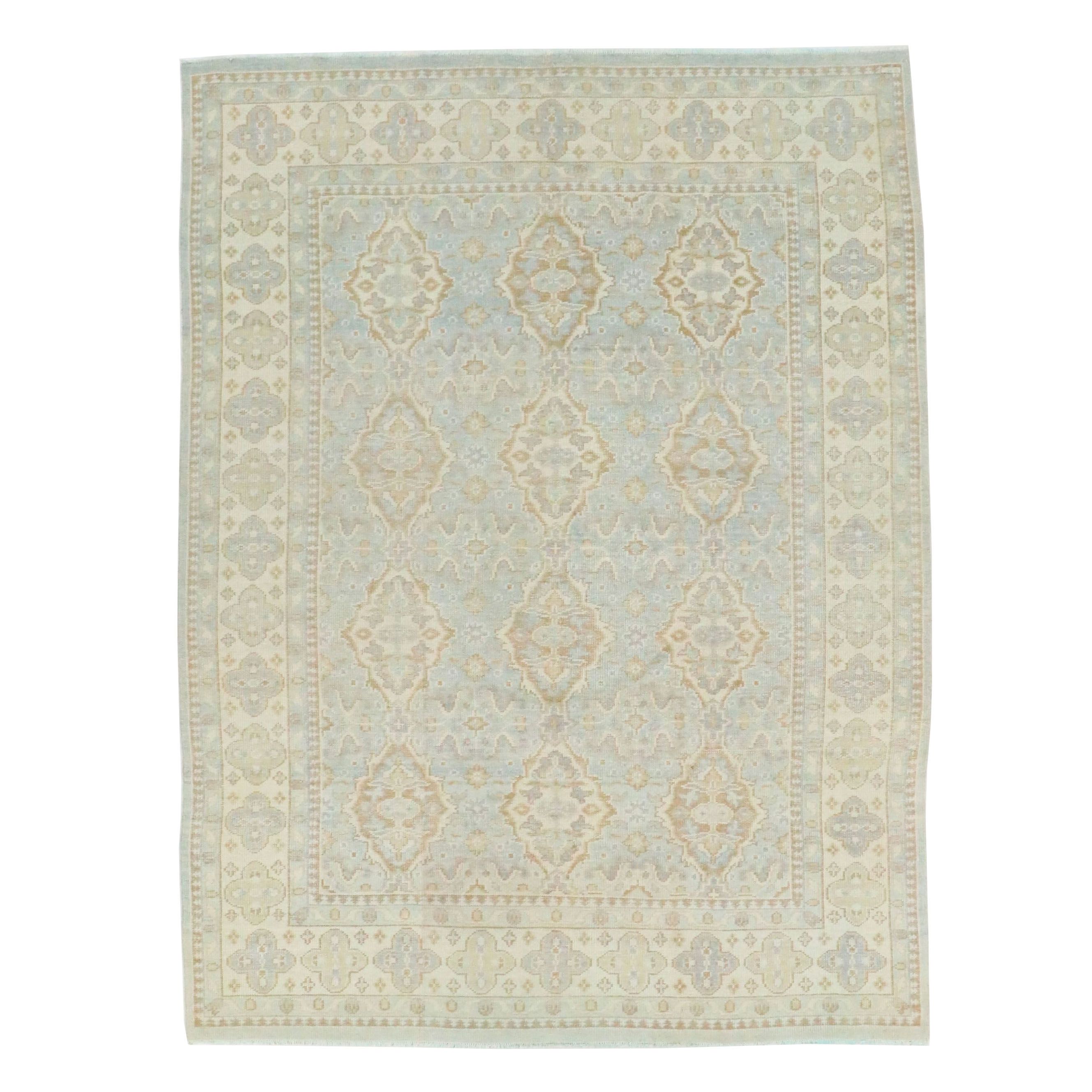 9' x 12'3 Hand-Knotted Turkish Oushak Room Sized Rug