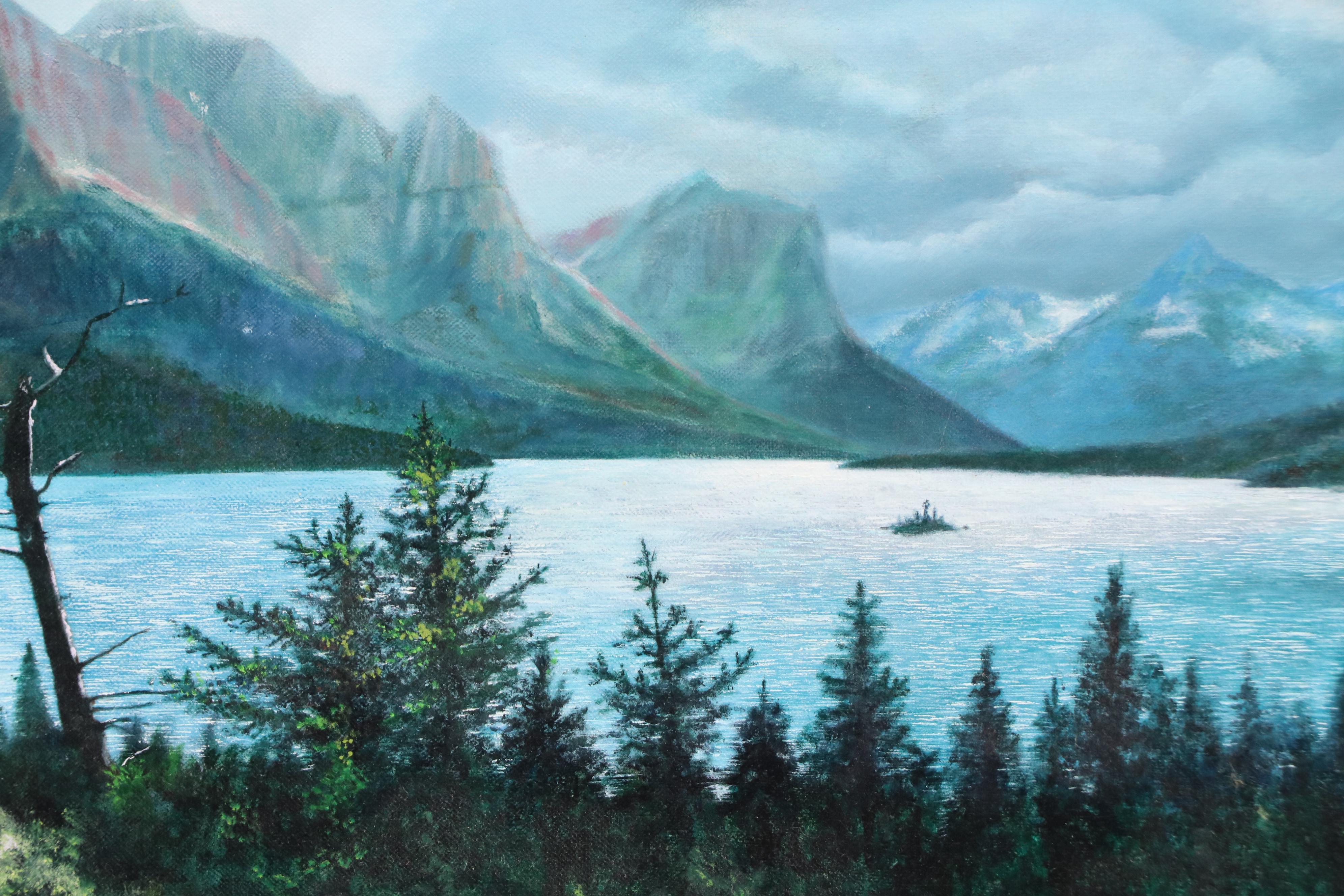 Paul Guthrie Nelson Mountainous Landscape Oil Painting of Wild Goose Island