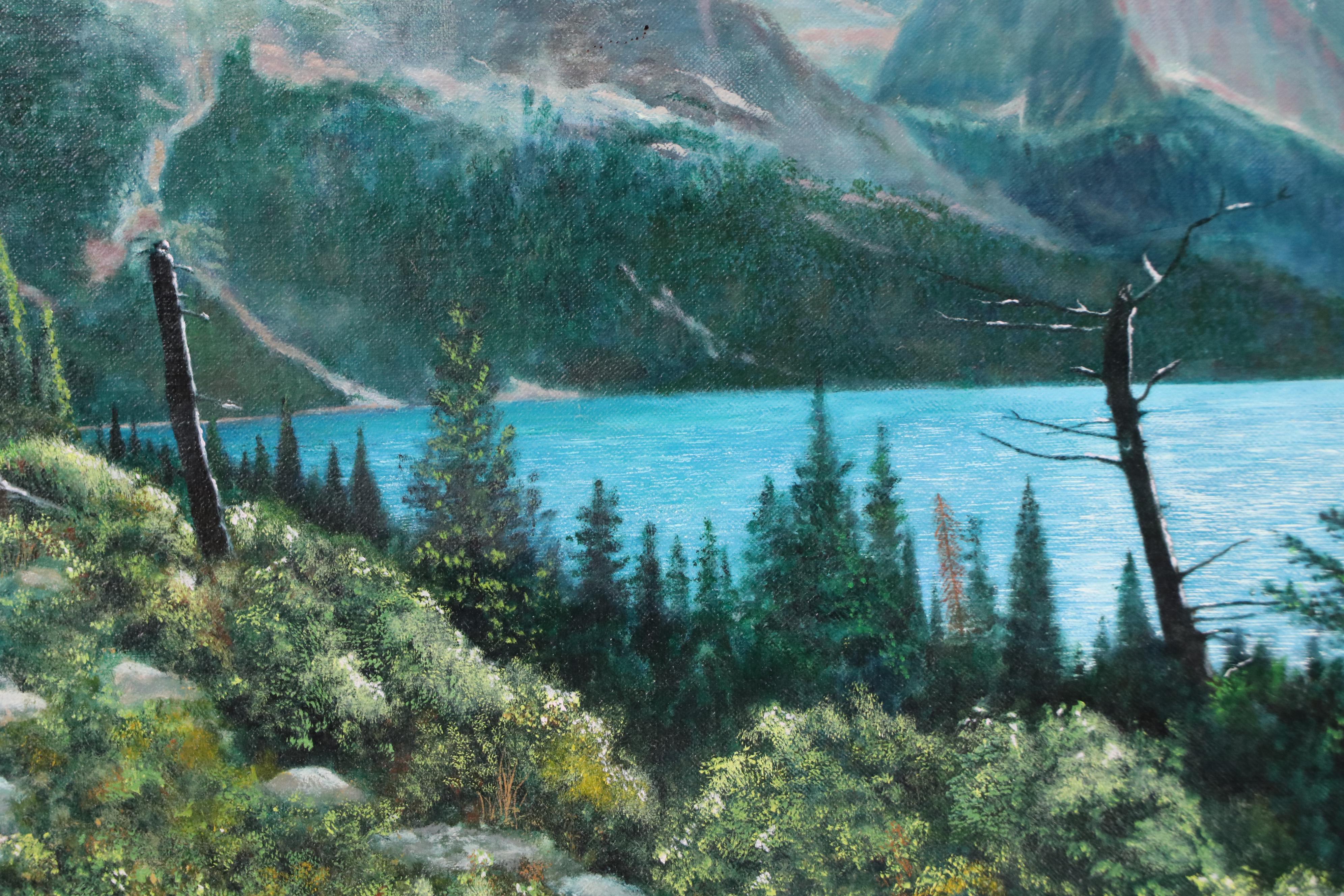 Paul Guthrie Nelson Mountainous Landscape Oil Painting of Wild Goose Island