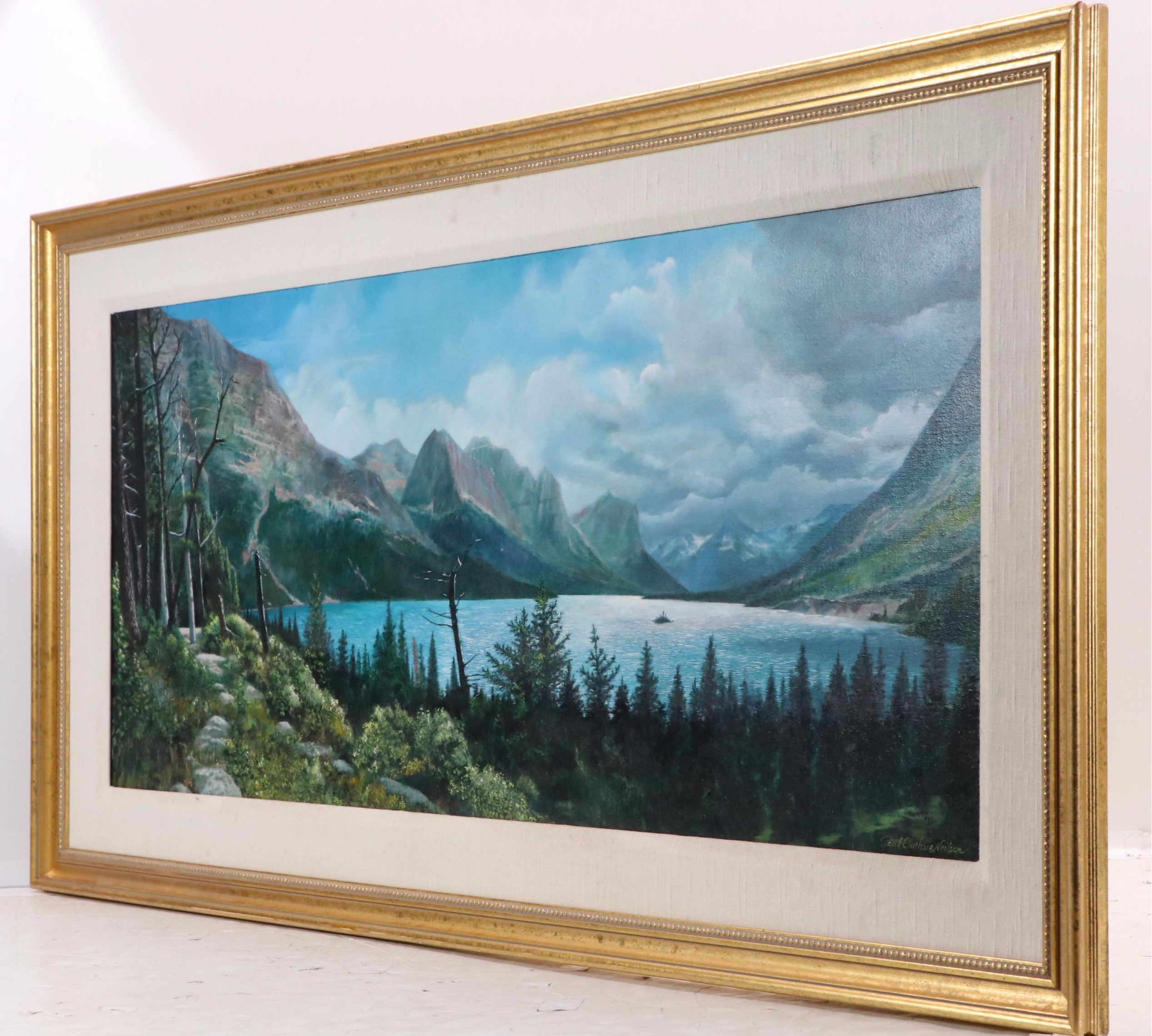 Paul Guthrie Nelson Mountainous Landscape Oil Painting of Wild Goose Island