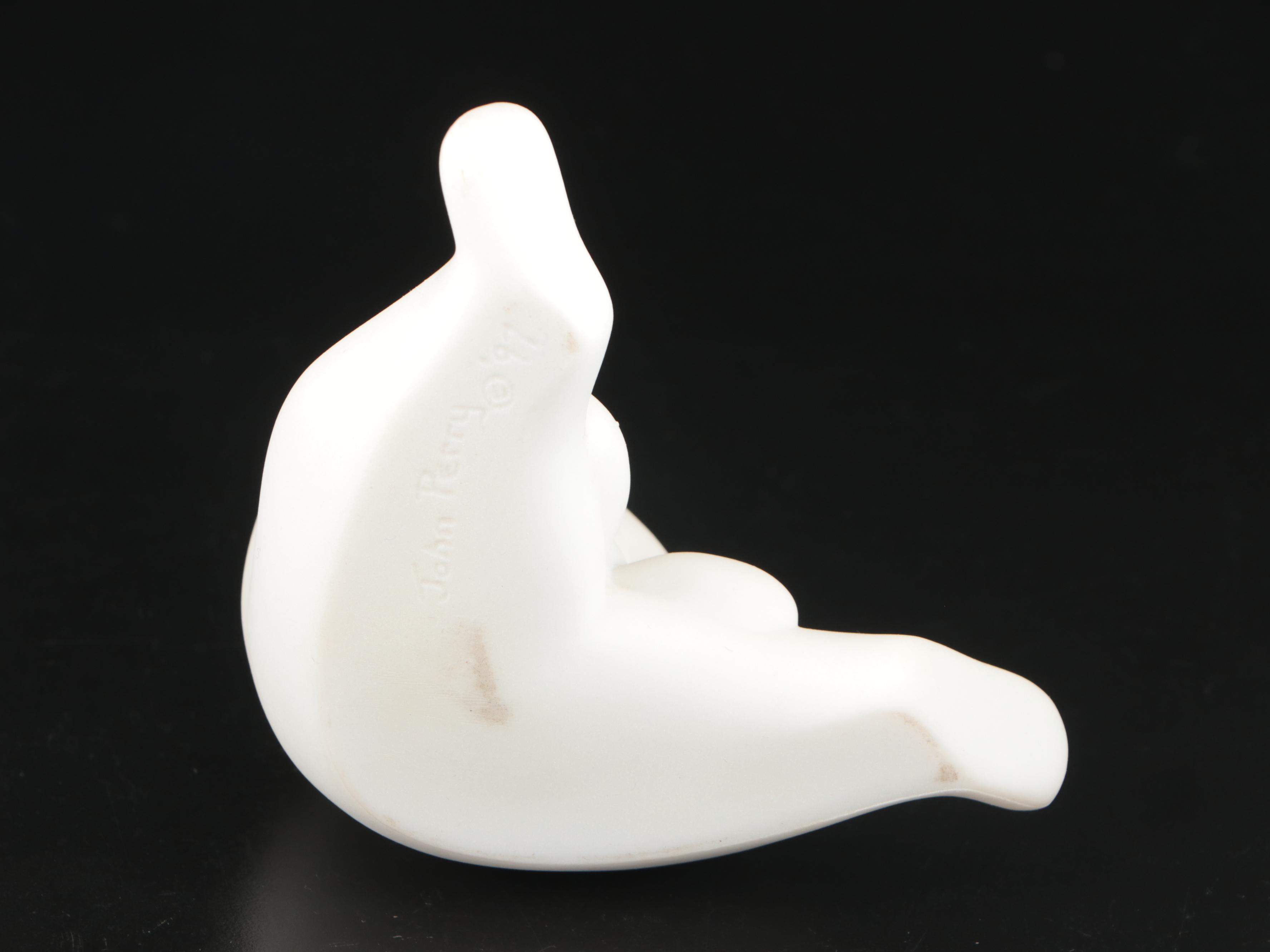 Ceramic Polar Bear and Cubs on Wood Base Music Box with Ceramic Bear Figures