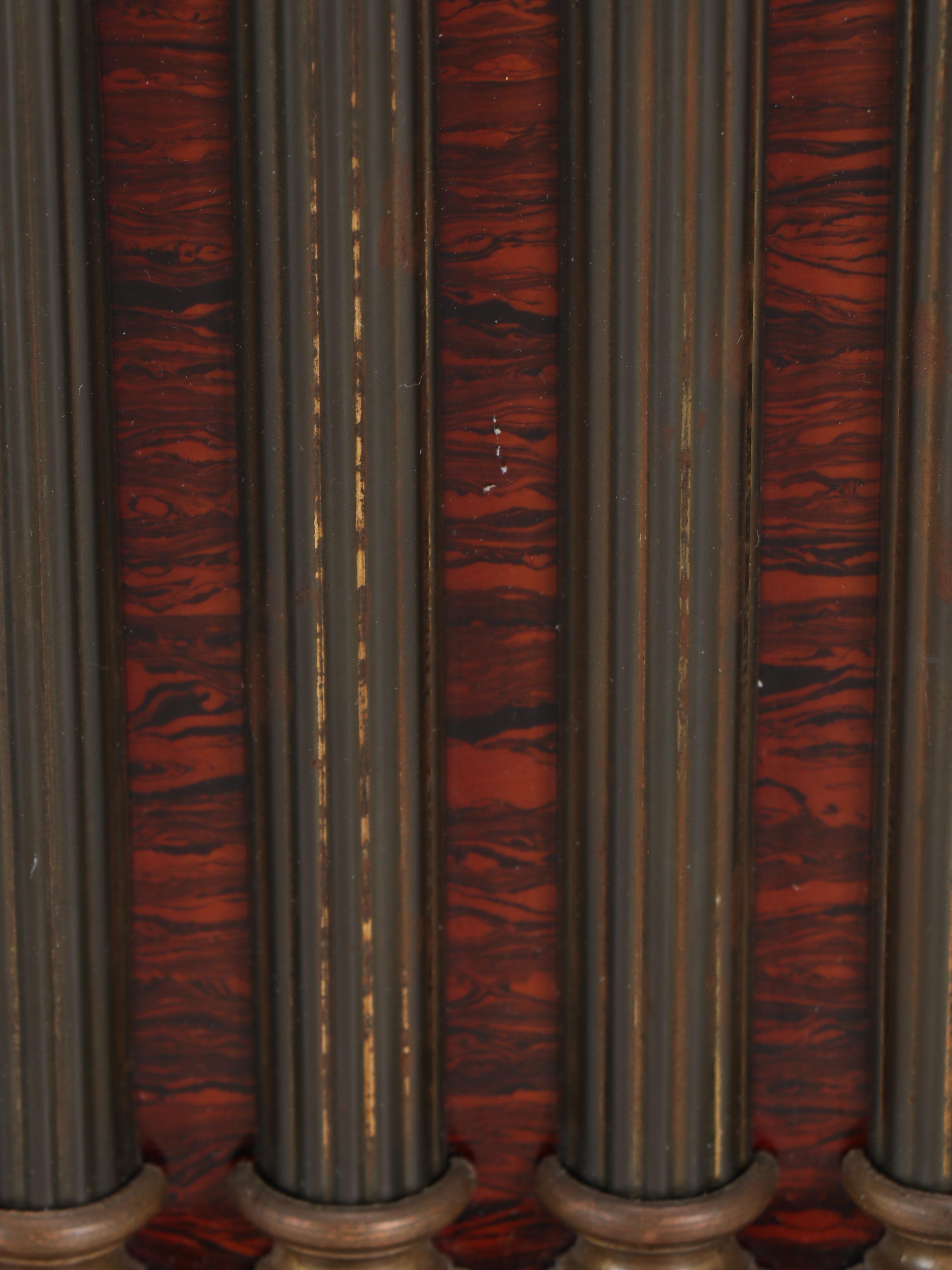 Seth Thomas Red Adamantine Veneer Column Mantel Clock, Late 19th/Early 20th C.