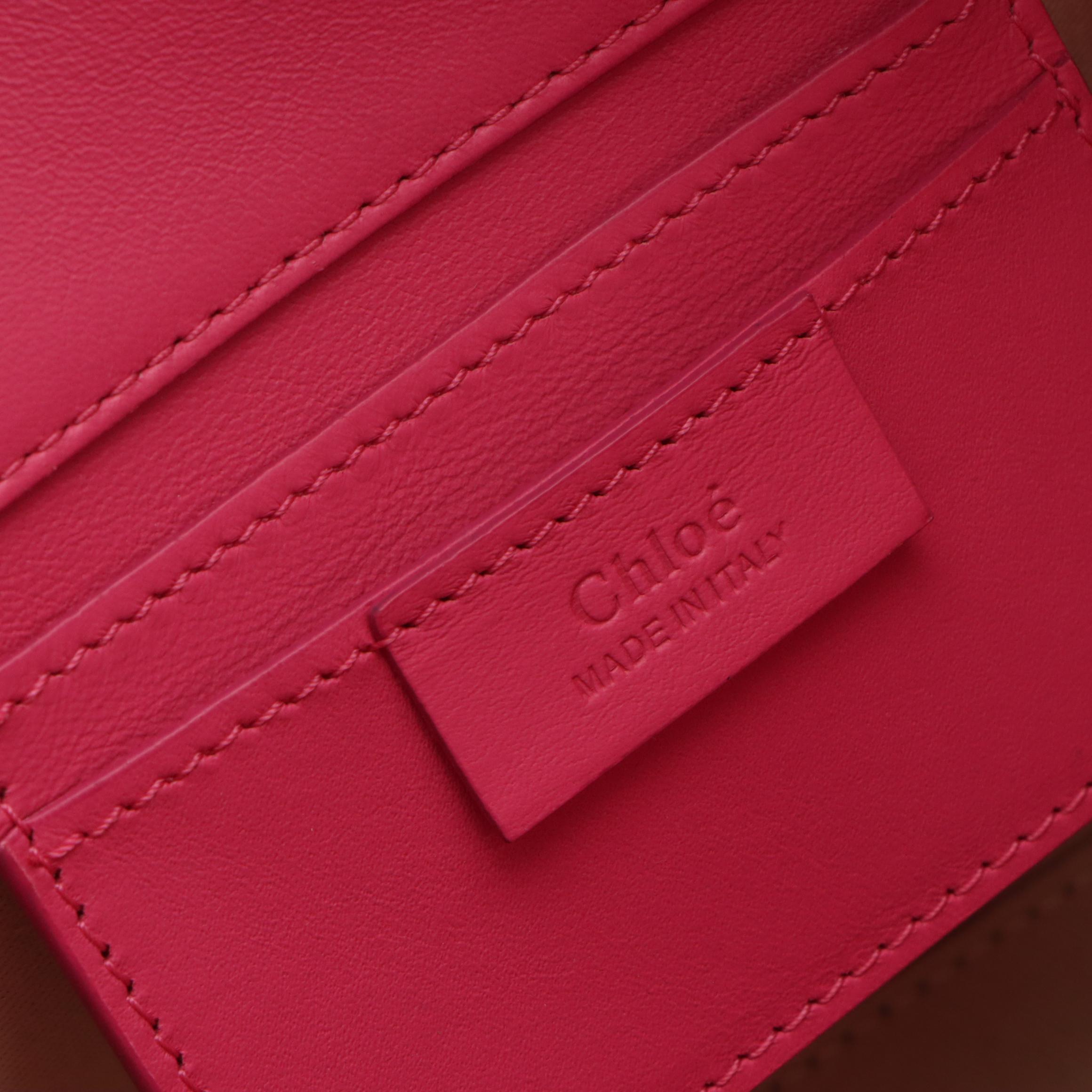 Chloé Roy Two-Way Bag in Hot Pink Calfskin Leather and Suede