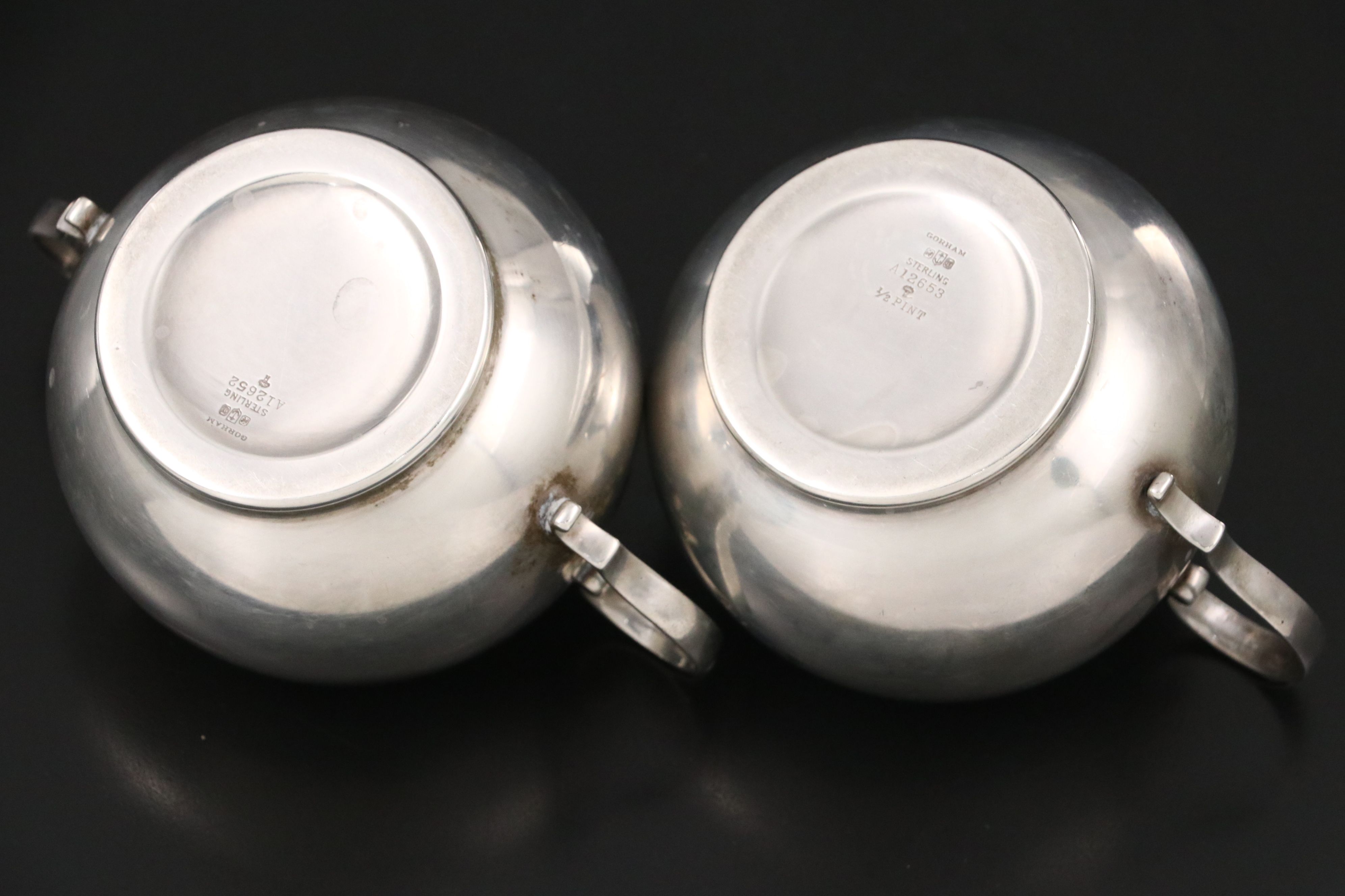 Gorham Sterling Silver Creamer and Sugar with Other Sterling Silver Candlesticks