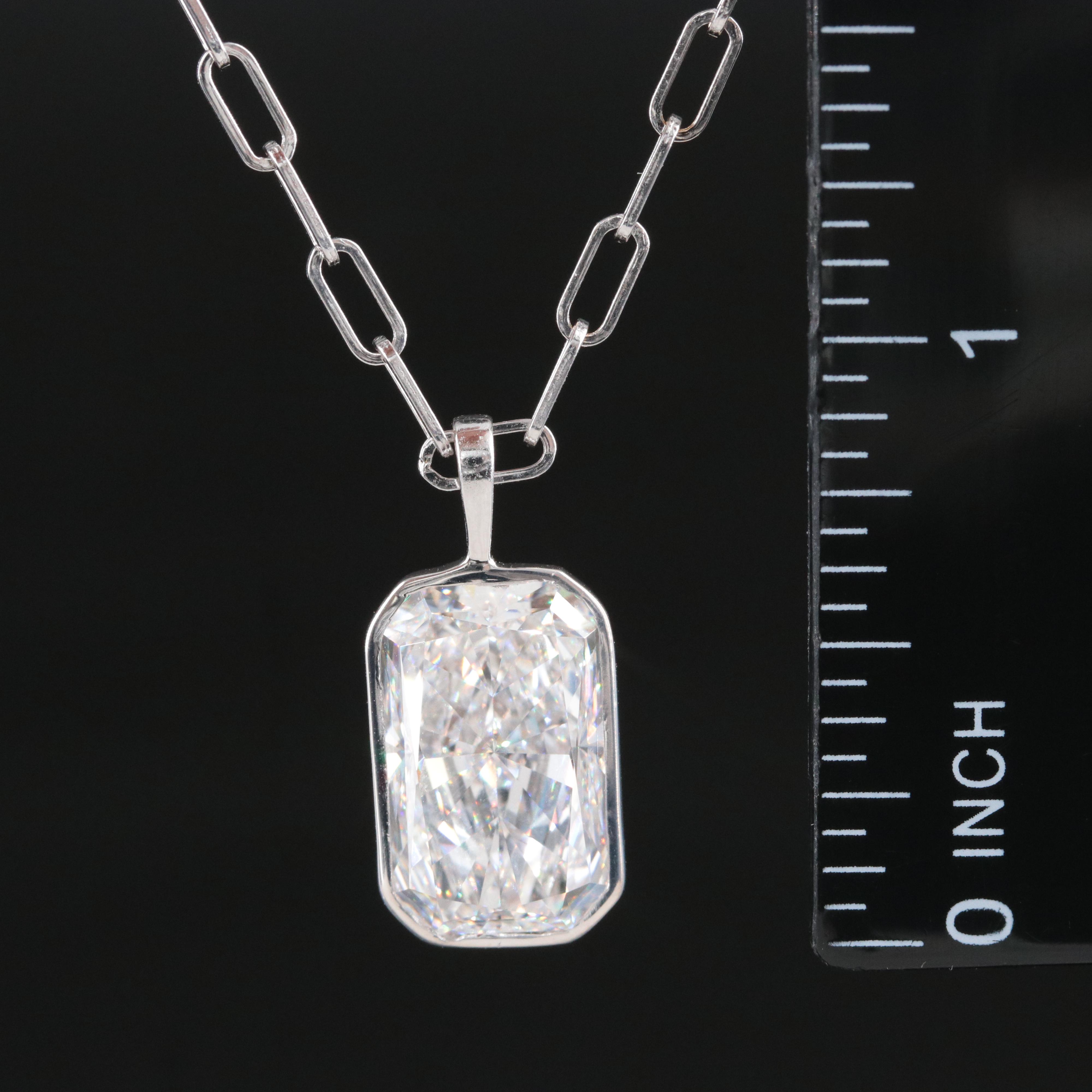 14K 8.00 CT Lab Grown Diamond Solitaire Pendant Necklace with IGI Report