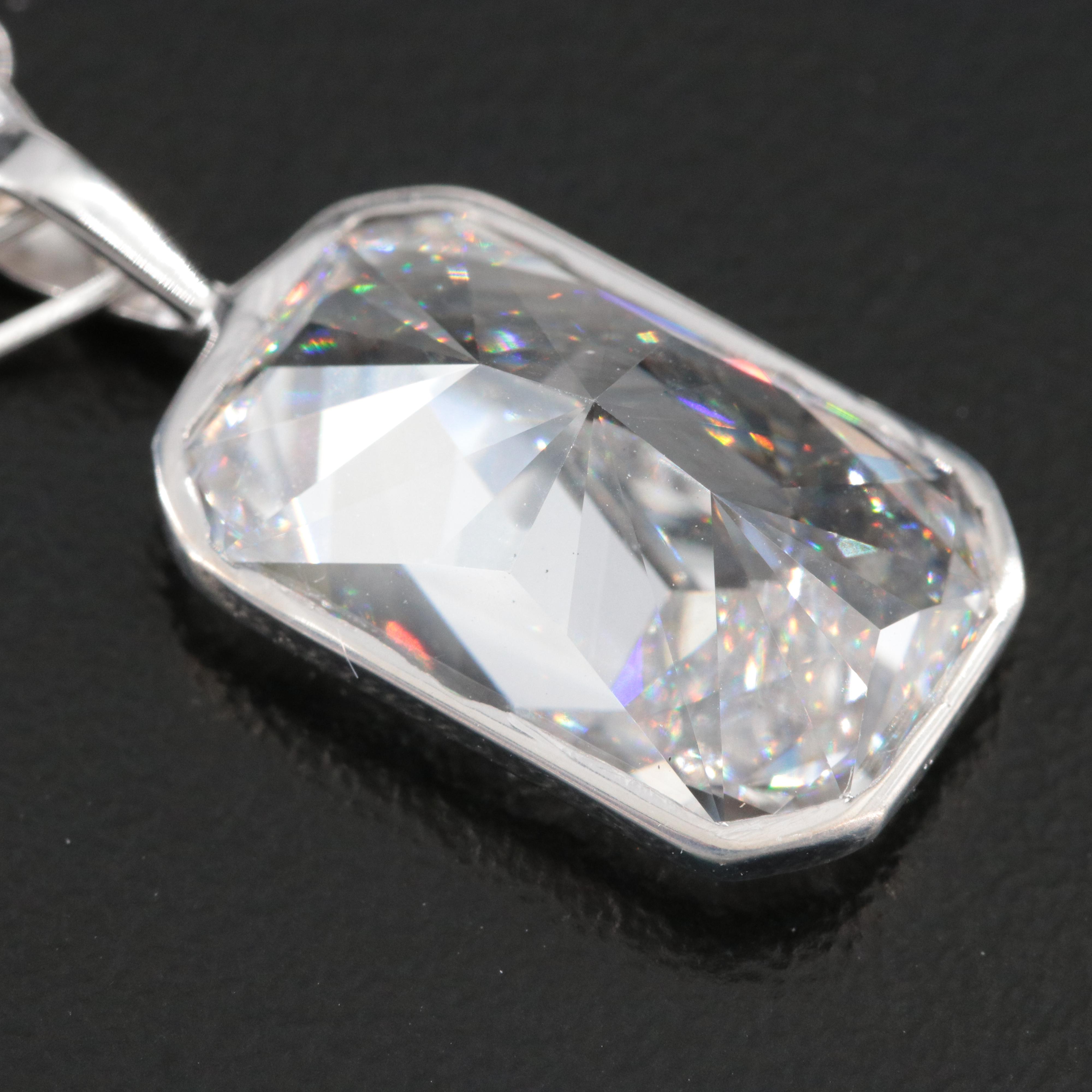 14K 8.00 CT Lab Grown Diamond Solitaire Pendant Necklace with IGI Report