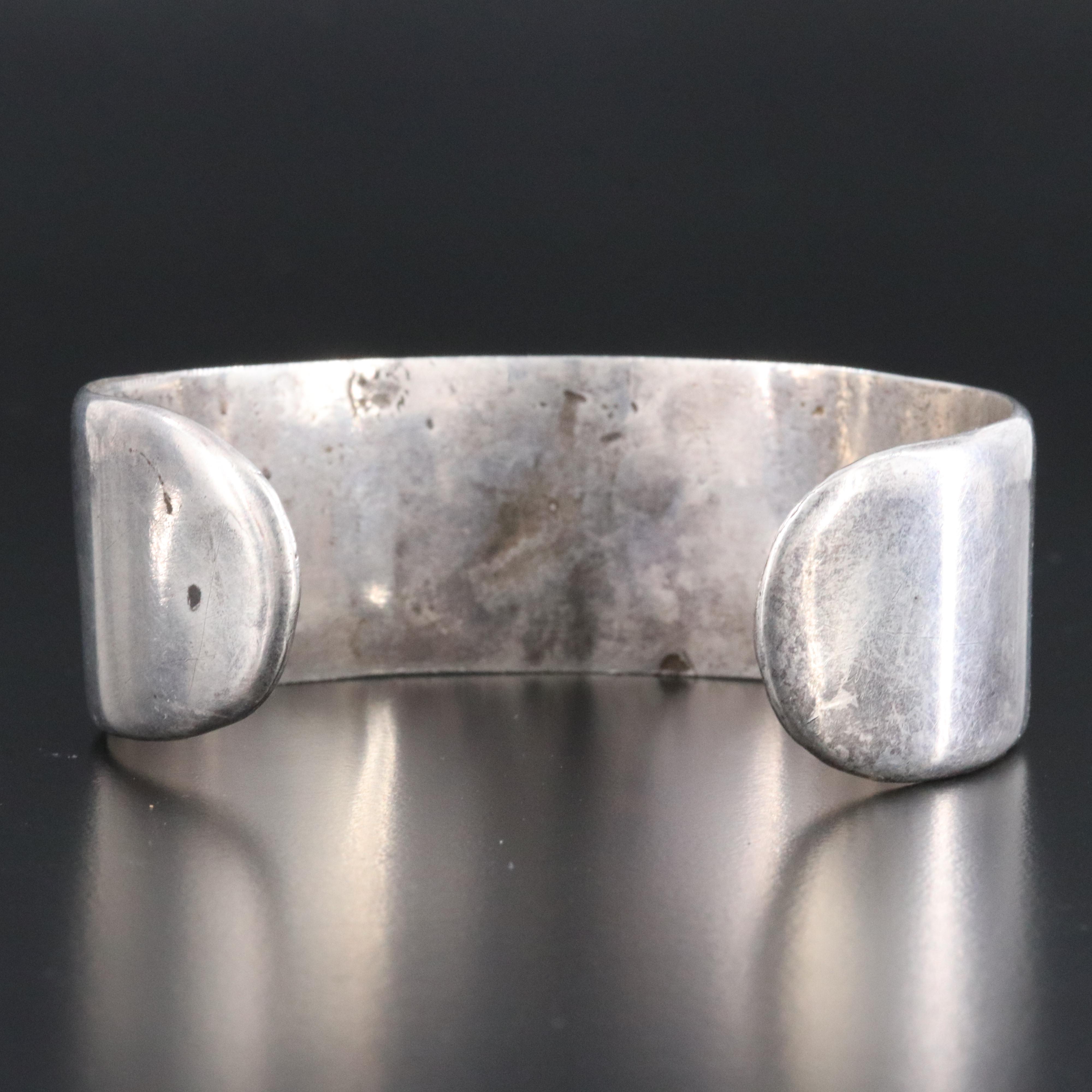 Sterling Hexagram Cuff Bracelet