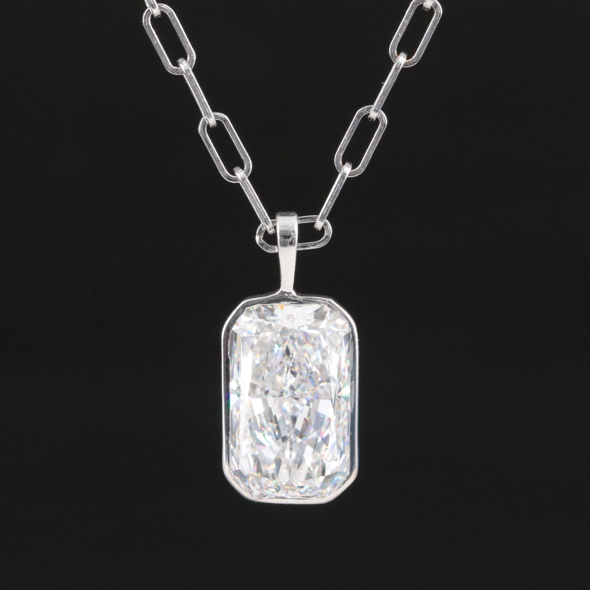 14K 8.00 CT Lab Grown Diamond Solitaire Pendant Necklace with IGI Report