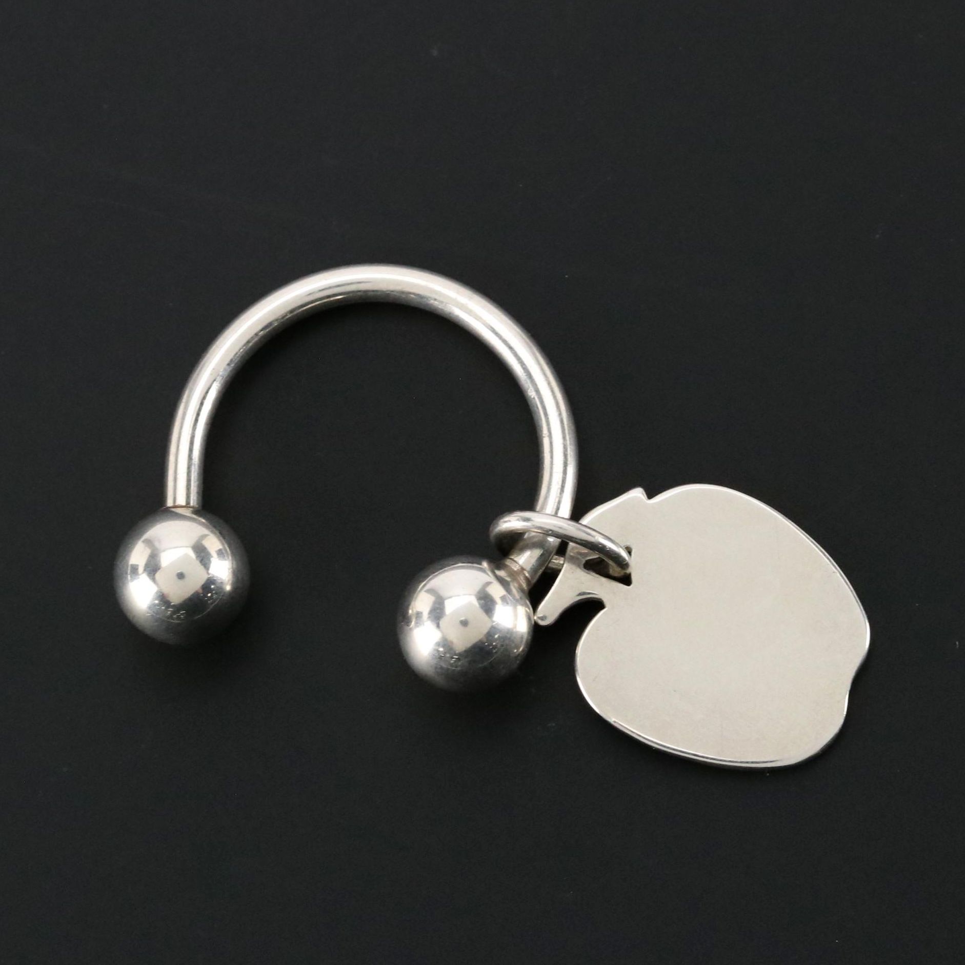 Tiffany & Co. Sterling Silver Key Ring with Apple Charm
