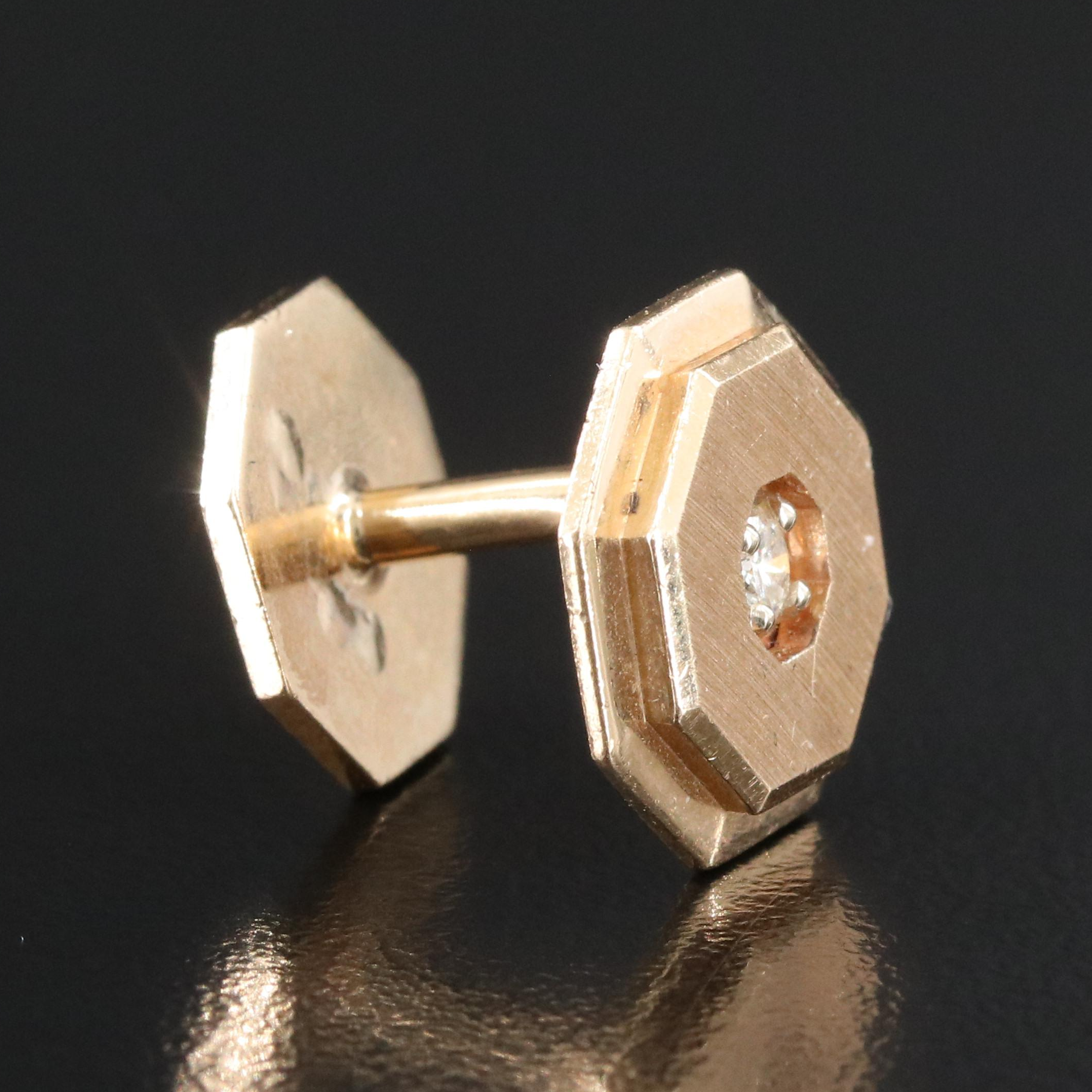 14K 0.22 CTW Diamond Octagonal Cufflinks