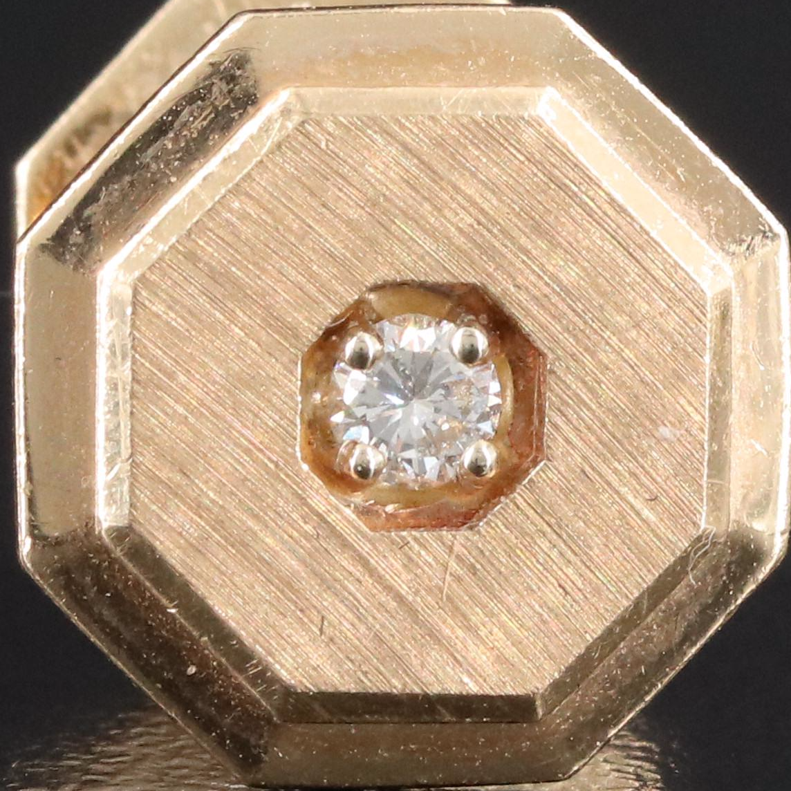 14K 0.22 CTW Diamond Octagonal Cufflinks