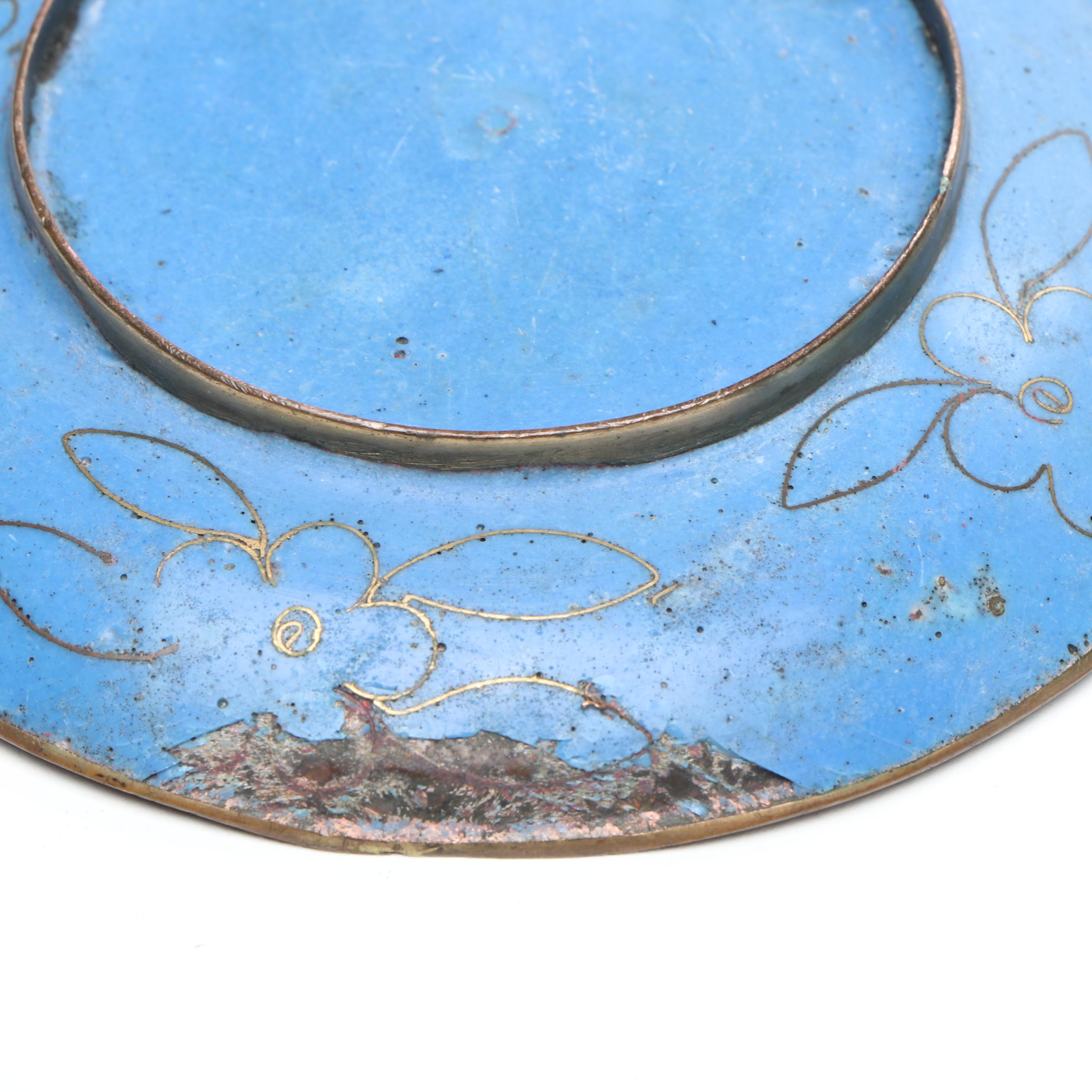 Chinese Cloisonné Decorative Plates and Bowl