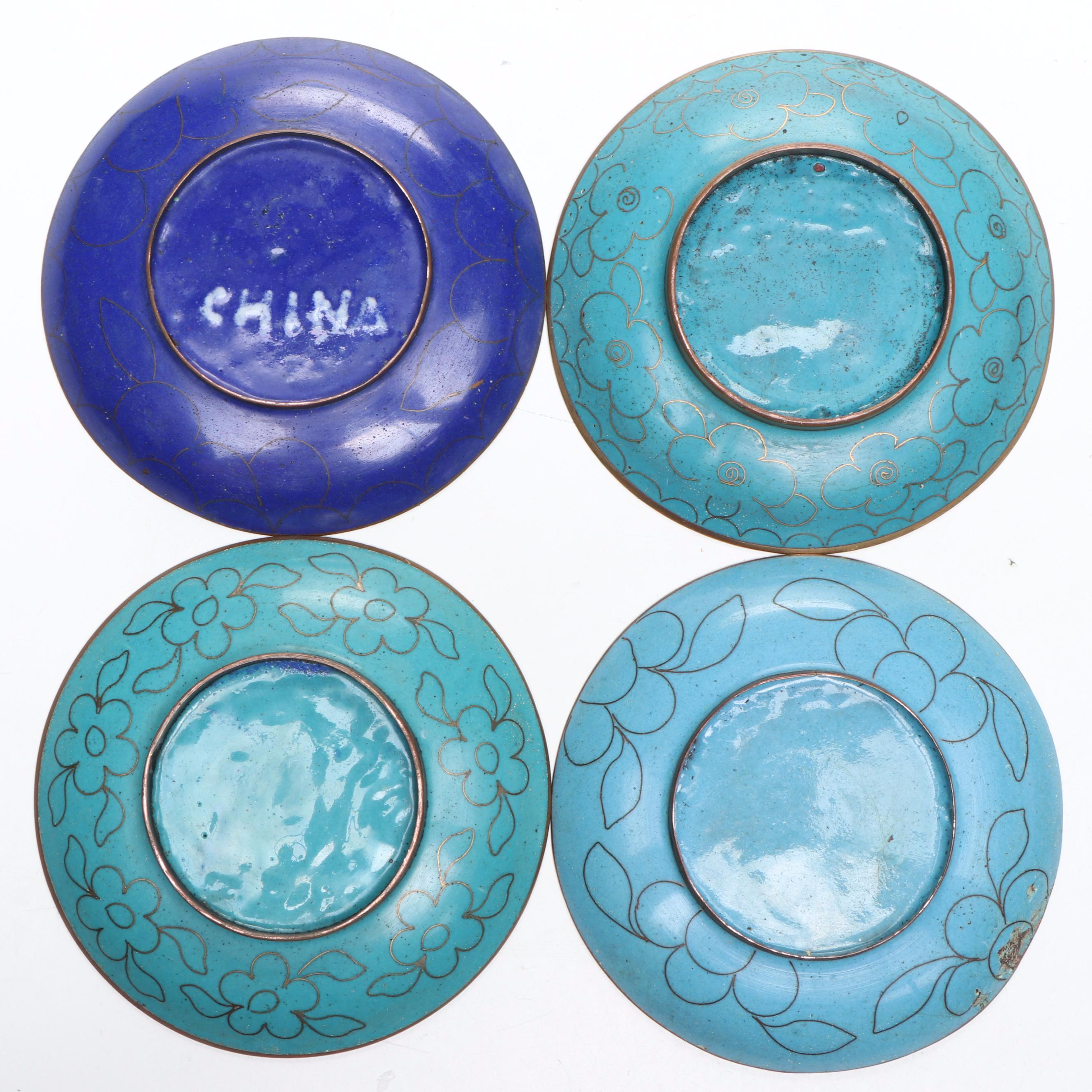 Chinese Cloisonné Decorative Plates and Bowl