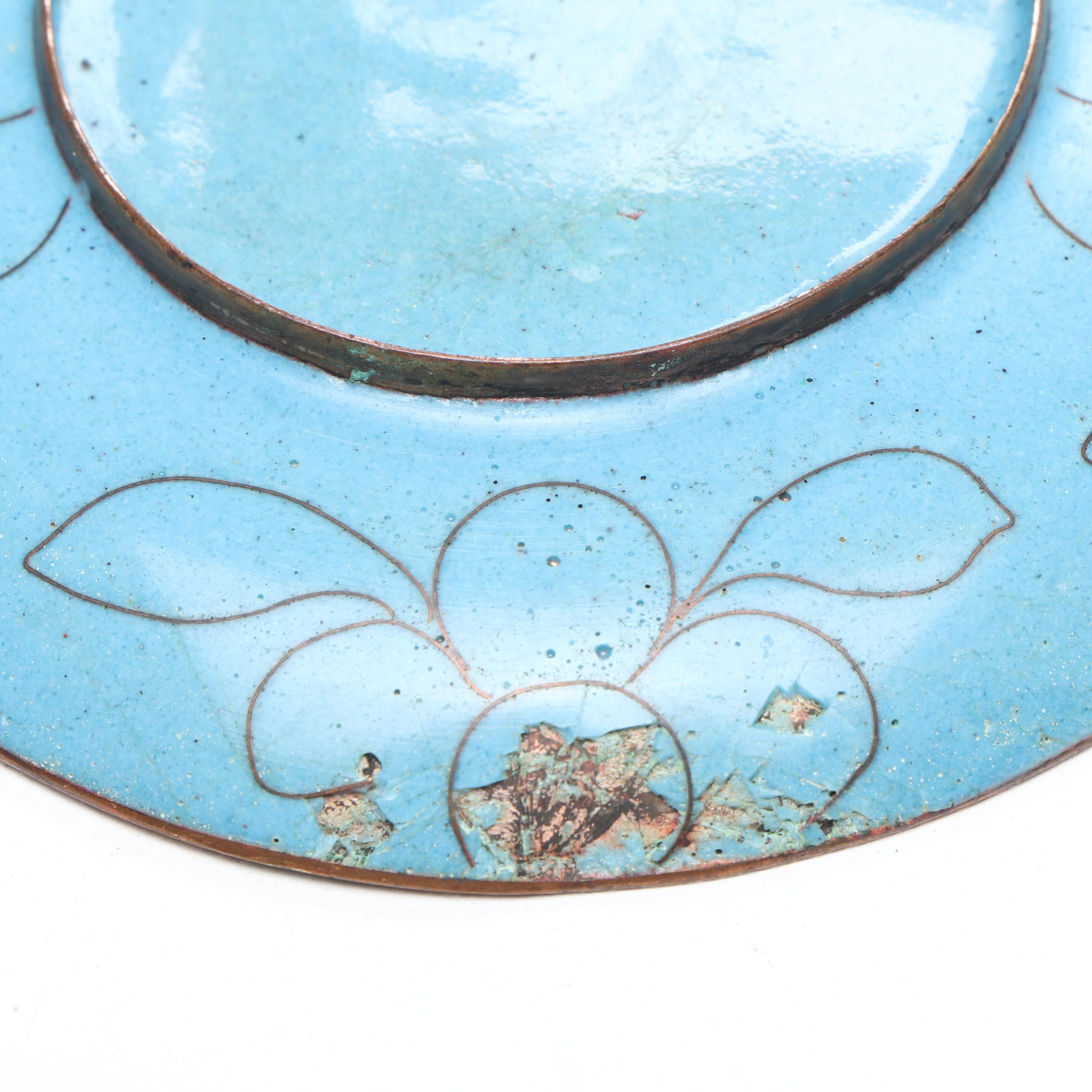 Chinese Cloisonné Decorative Plates and Bowl