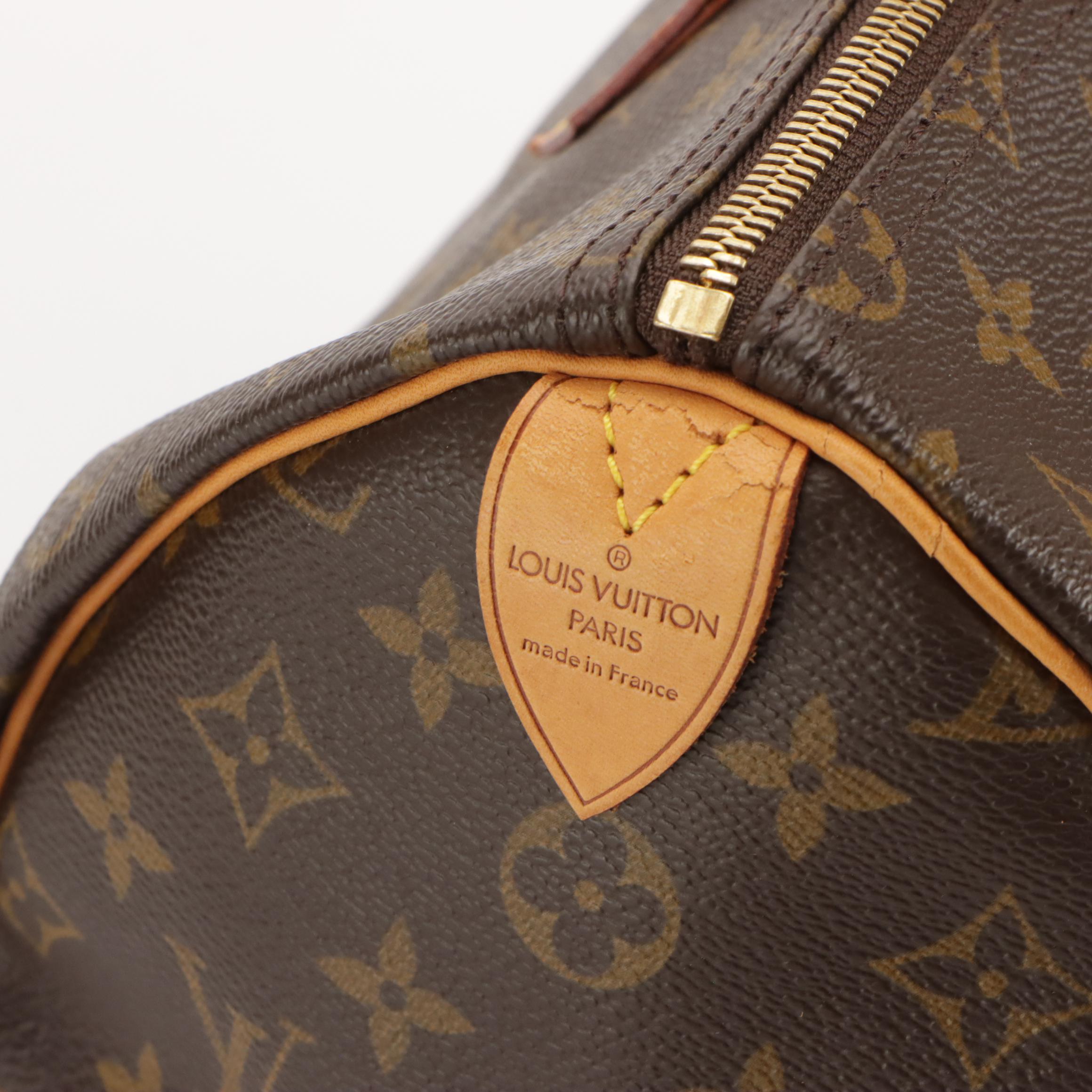 Louis Vuitton Speedy 35 Handbag in Monogram Canvas and Vachetta Leather