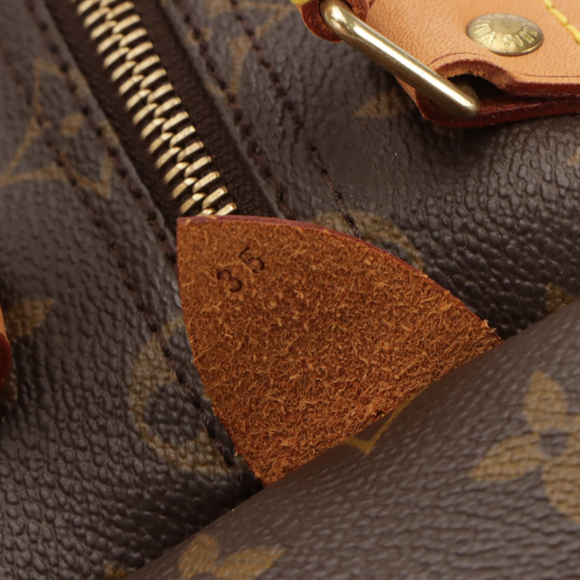 Louis Vuitton Speedy 35 Handbag in Monogram Canvas and Vachetta Leather