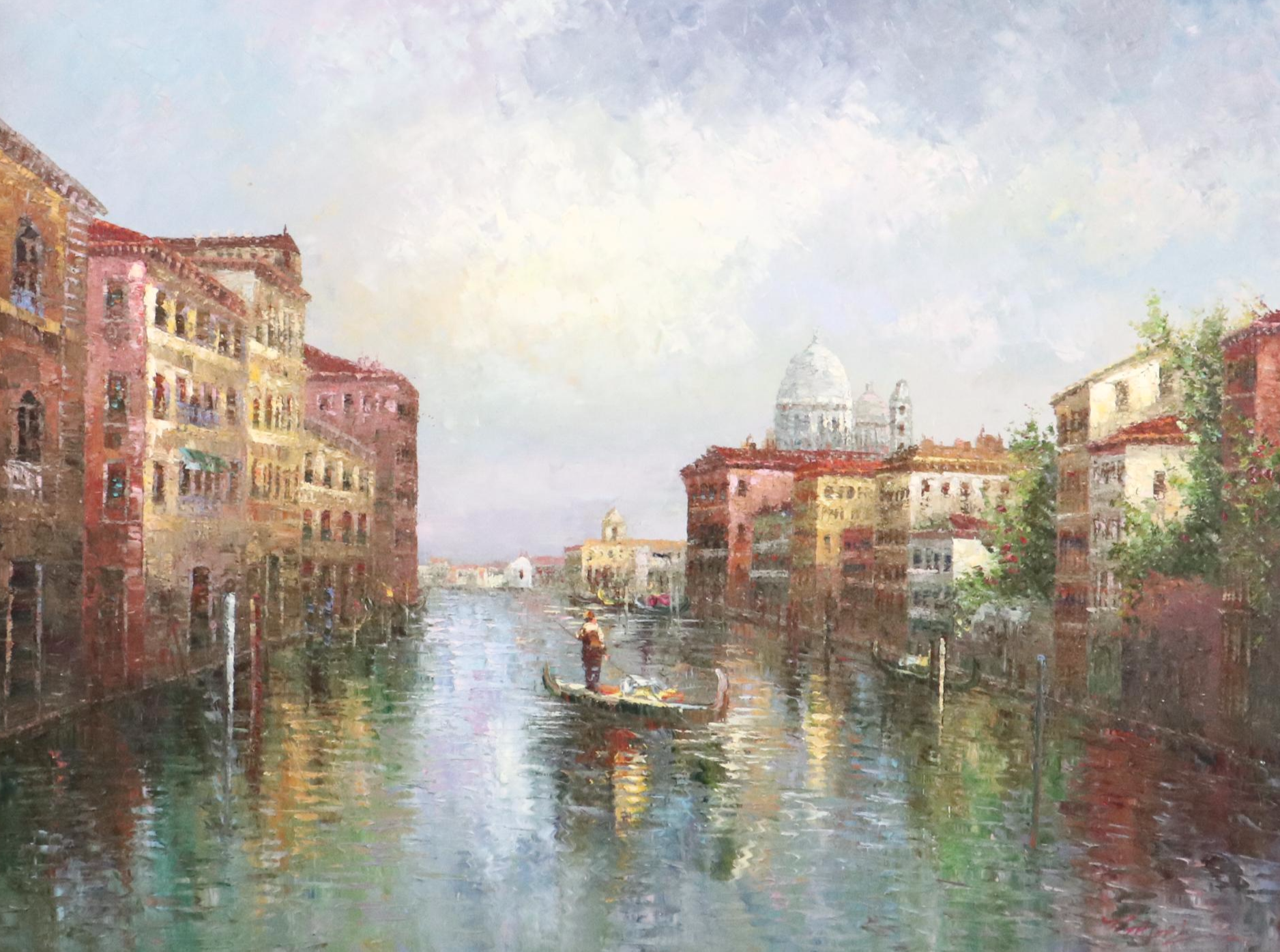 Acrylic Painting of Venetian Canal Scene