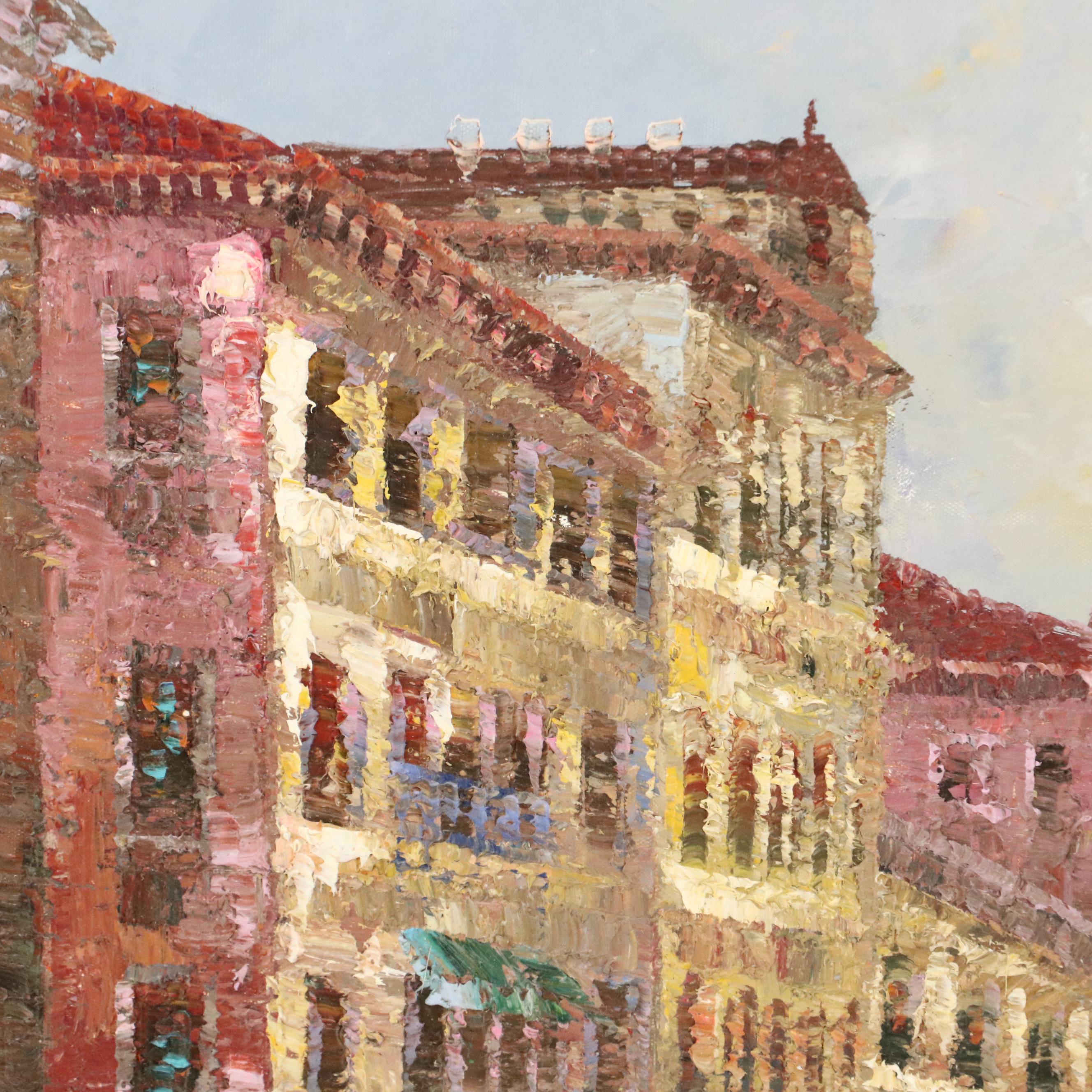 Acrylic Painting of Venetian Canal Scene