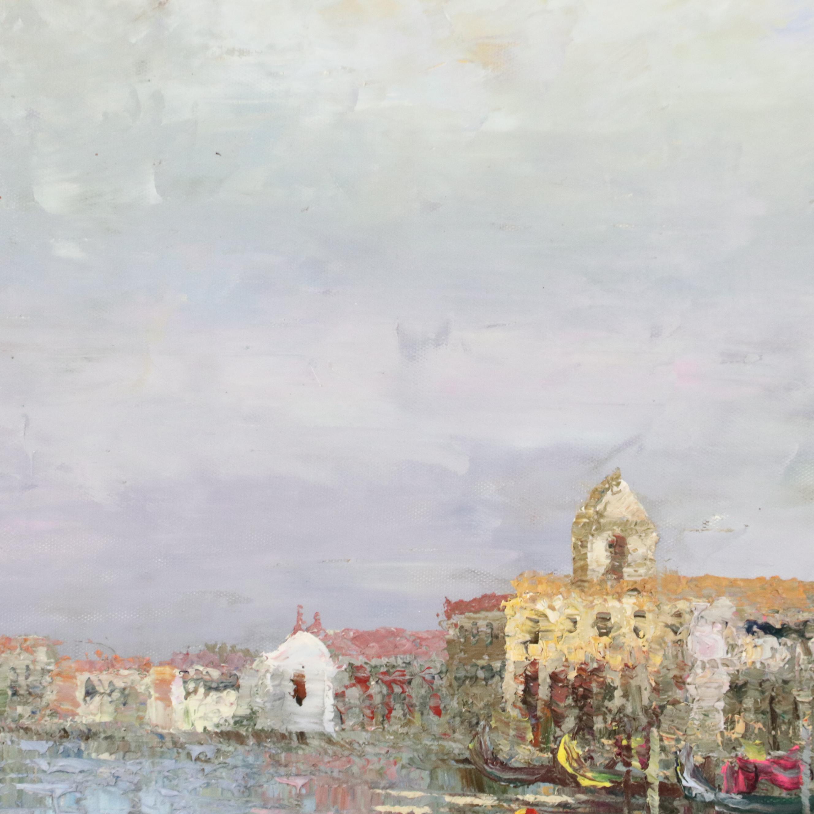 Acrylic Painting of Venetian Canal Scene