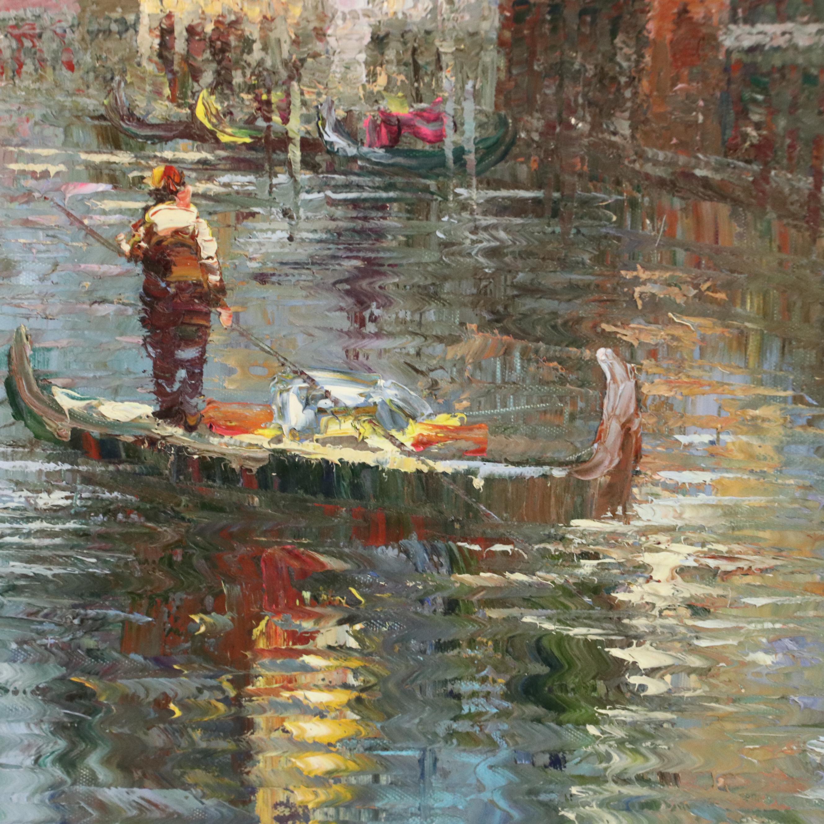 Acrylic Painting of Venetian Canal Scene